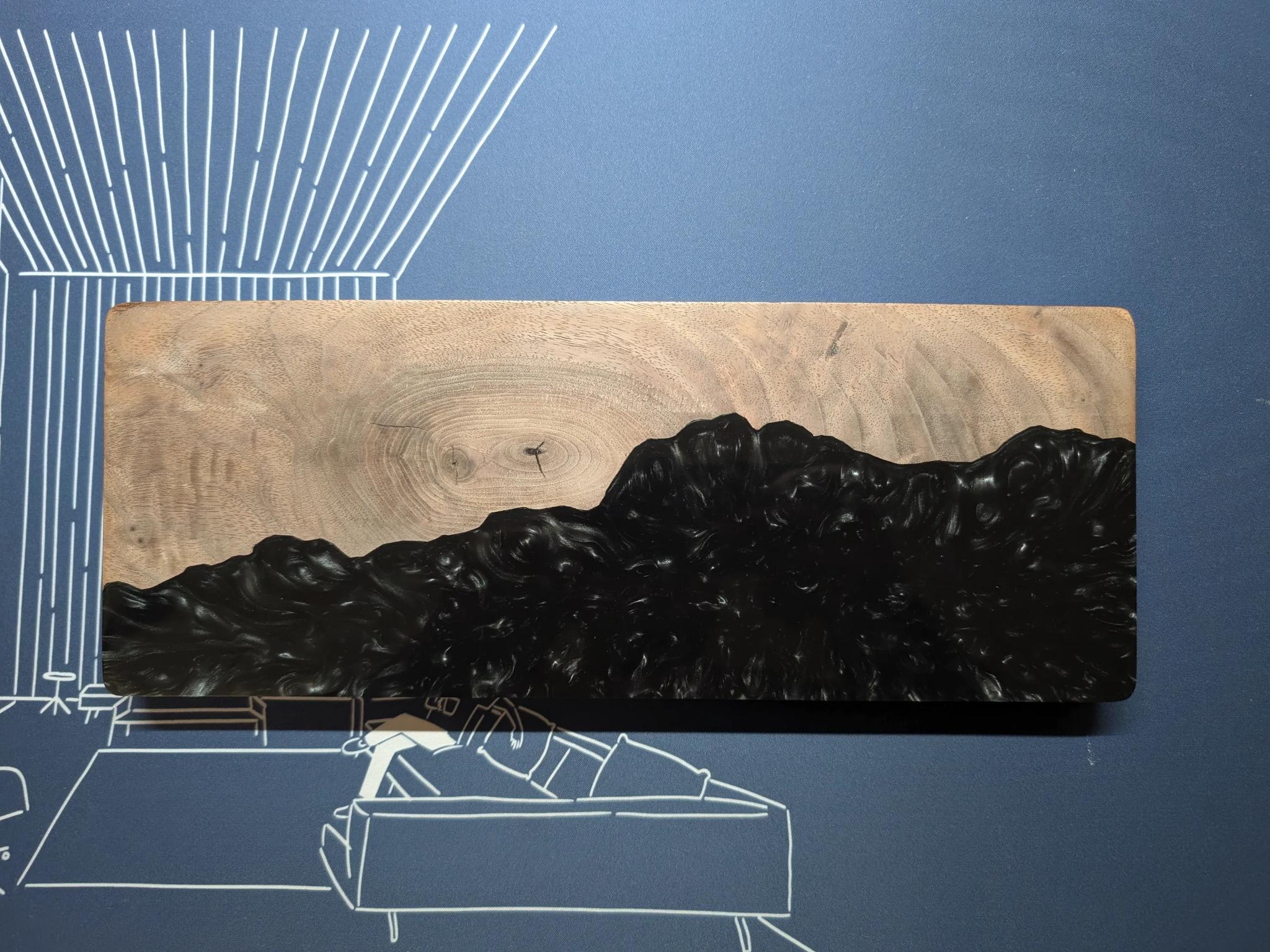 Artisan Walnut Wood Black Resin 65% Keyboard Case & Wrist Rest + DZ65 RGB V3 PCB