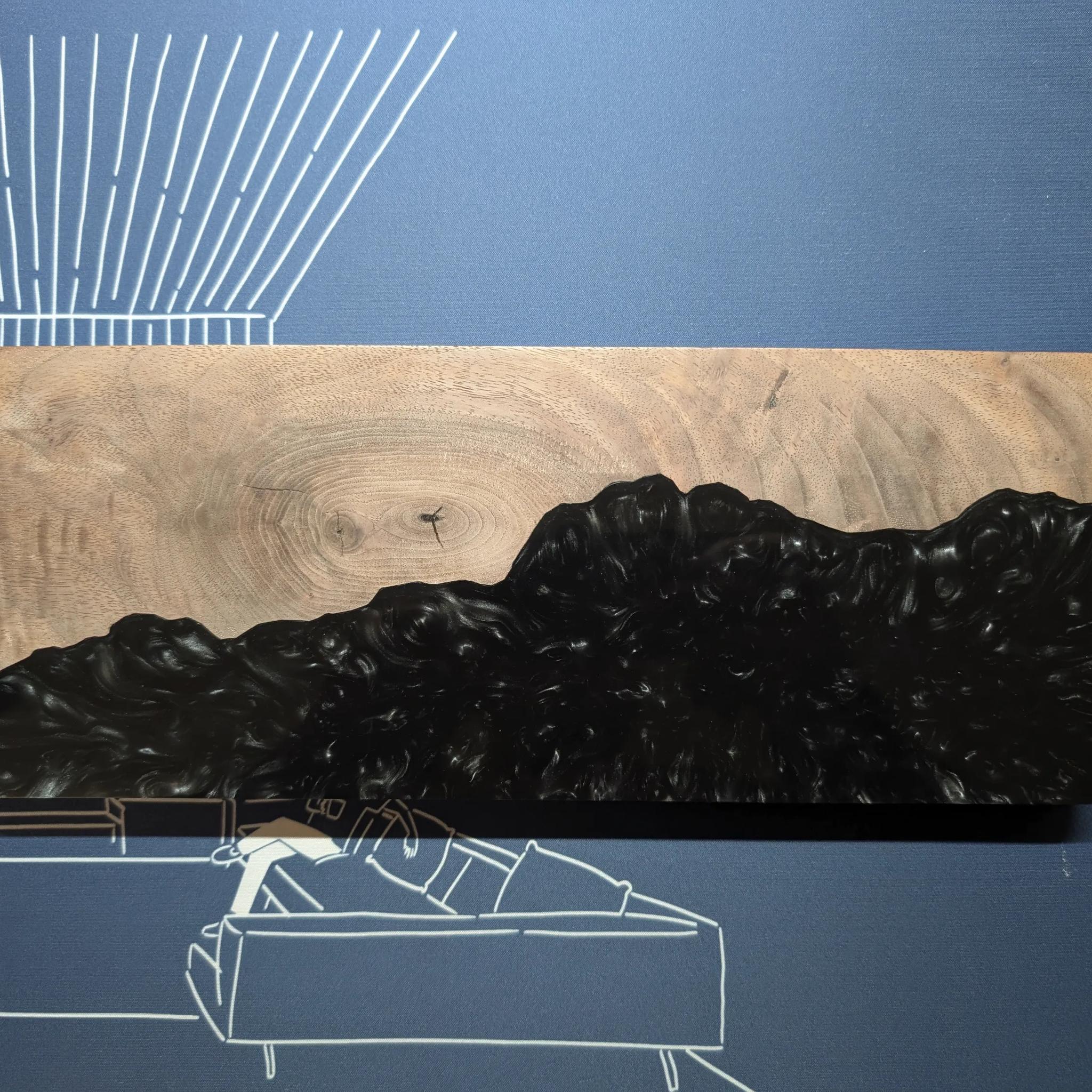 Artisan Walnut Wood Black Resin 65% Keyboard Case & Wrist Rest + DZ65 RGB V3 PCB