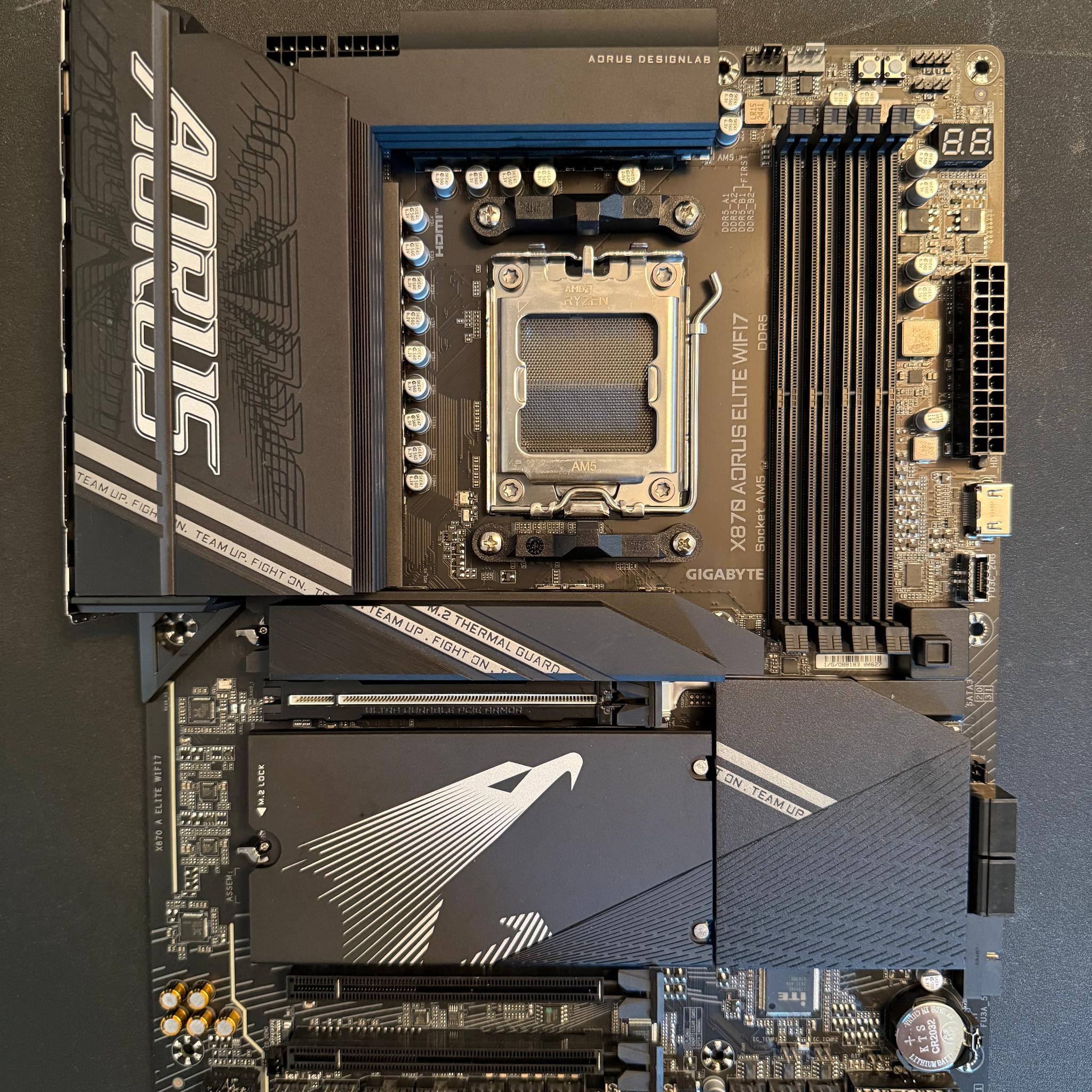 Gigabyte X870 AORUS Elite WiFi7 Motherboard – AM5, DDR5, PCIe 5.0, Like New
