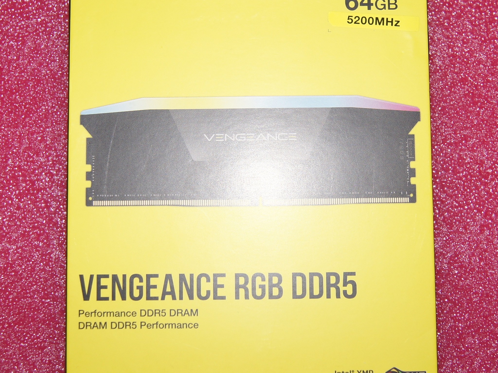CORSAIR VENGEANCE RGB 64GB (2x32GB) DDR5 DRAM Up To 5200MT/s CL40 Memory Kit — Black