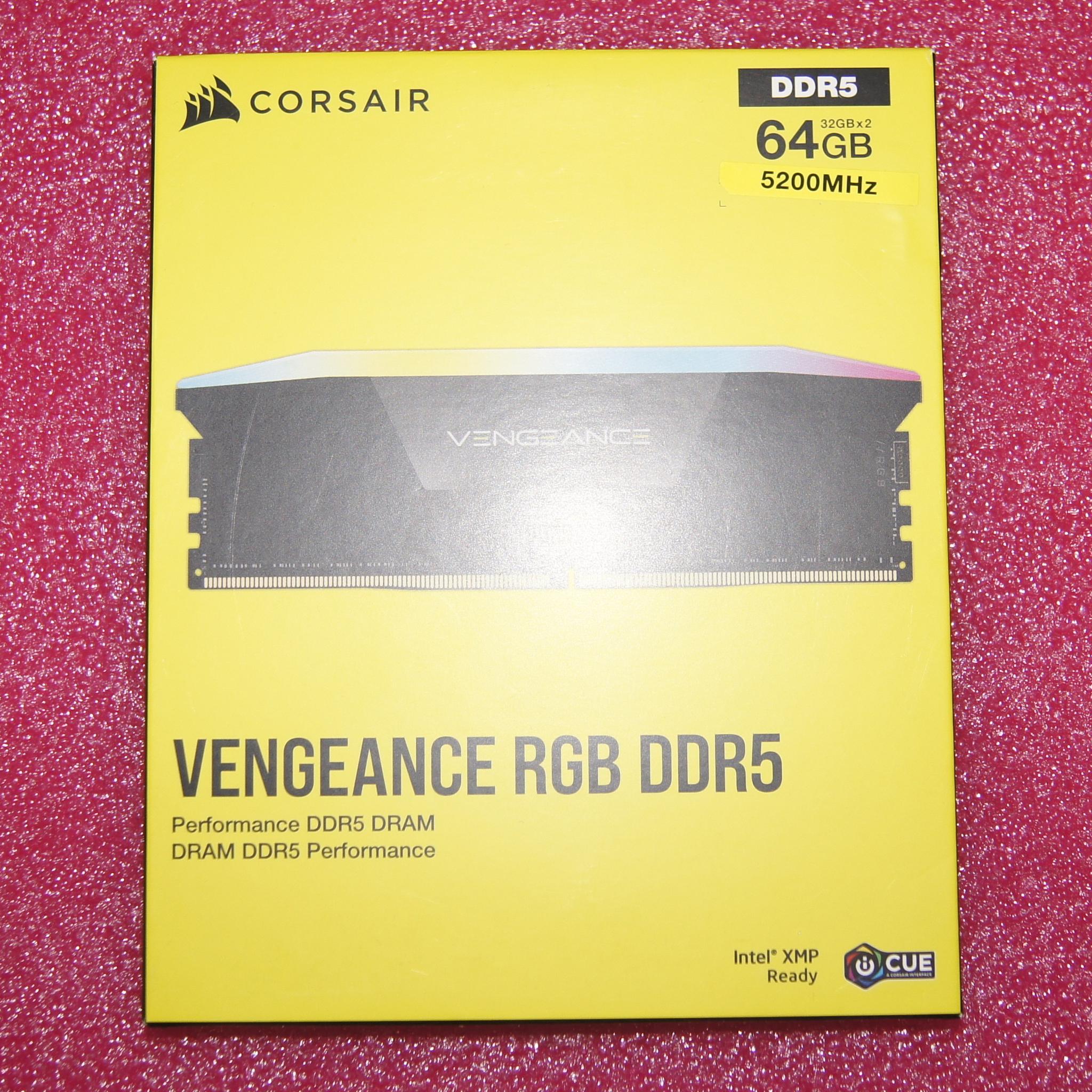 CORSAIR VENGEANCE RGB 64GB (2x32GB) DDR5 DRAM Up To 5200MT/s CL40 Memory Kit — Black