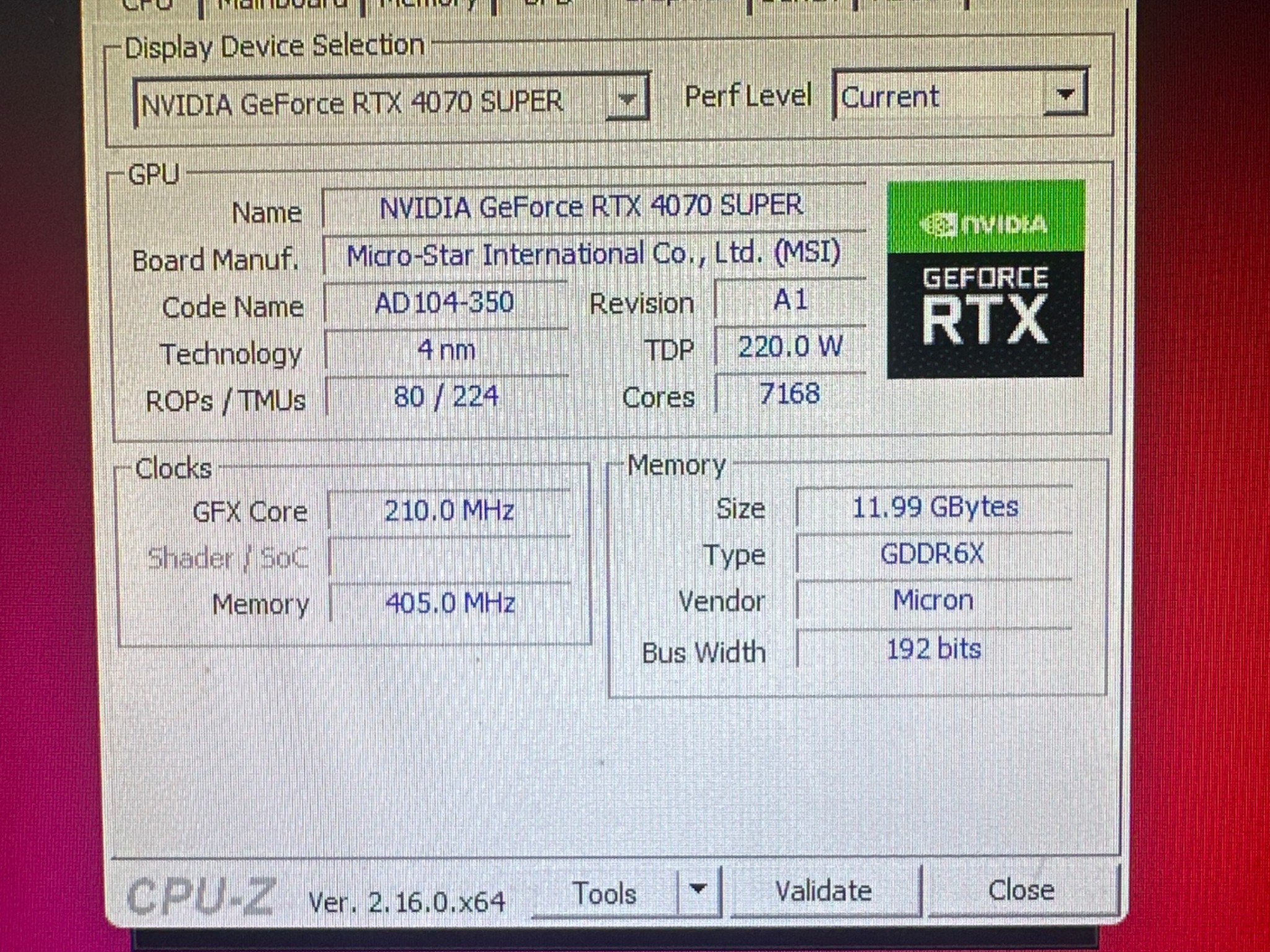 MSI Gaming RTX 4070 Super 12G Ventus 2X OC