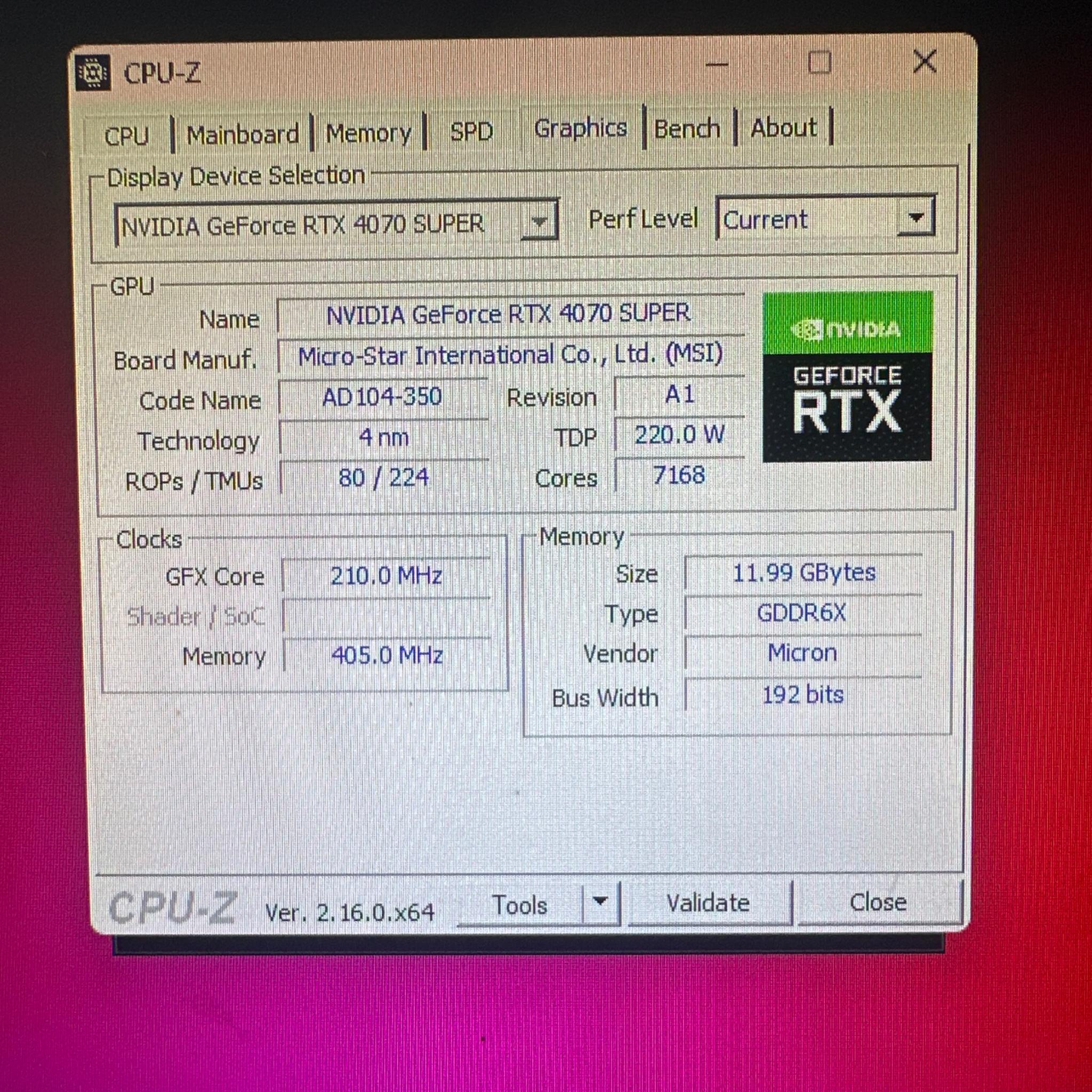 MSI Gaming RTX 4070 Super 12G Ventus 2X OC