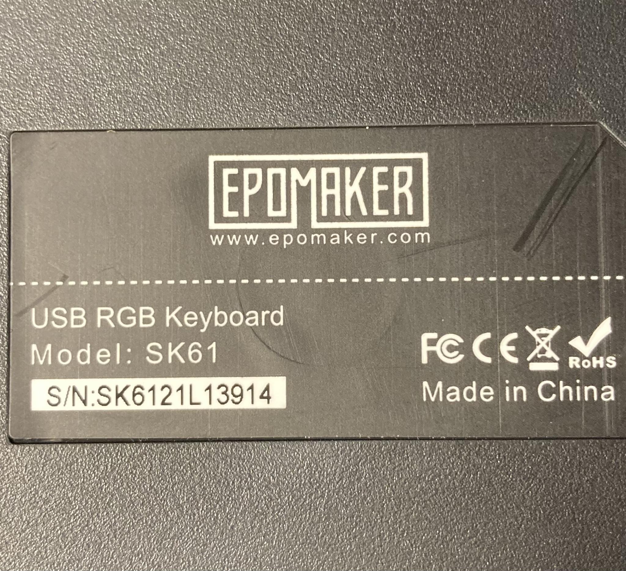 CHEAP!!! (Modded Stabilizers) Epomaker Sk61 Mechanical Keyboard (soothing black switches) 