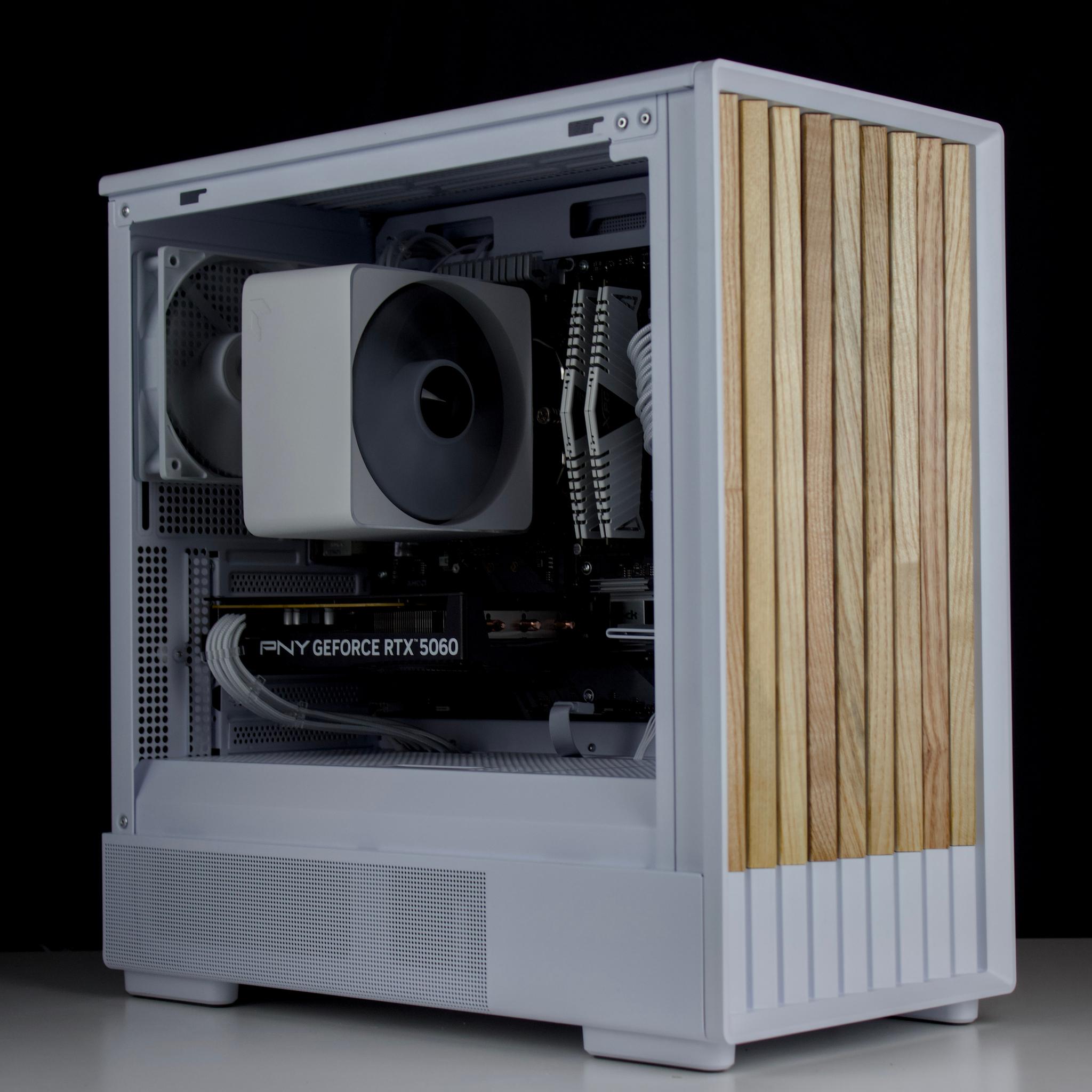 🧊❄️🧊 Wood Gaming PC – RTX 5060, Ryzen 5 5600, 16GB RAM, 1TB SSD - WiFi, BlueTooth 🧊❄️🧊