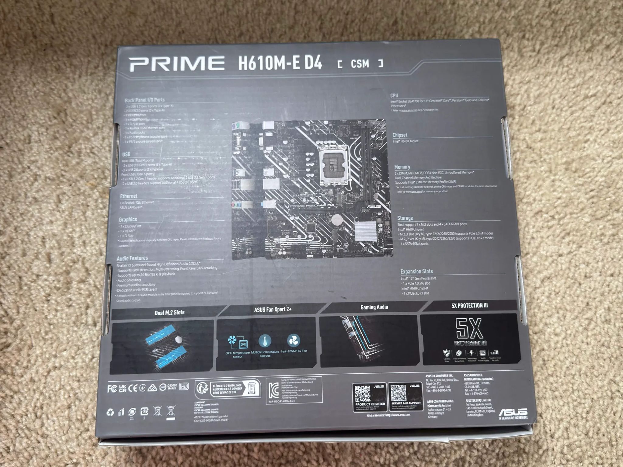 New ASUS Prime H610M-E D4 Motherboard