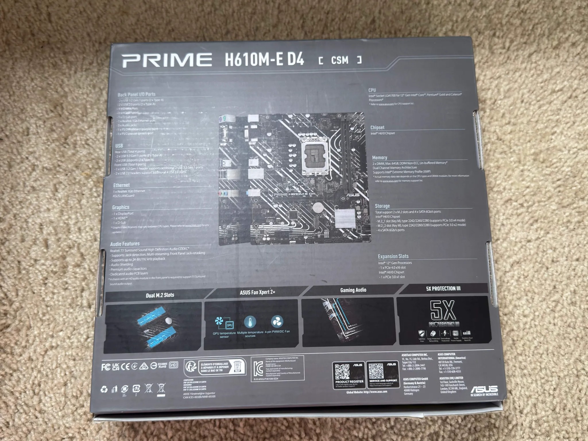 New ASUS Prime H610M-E D4 Motherboard