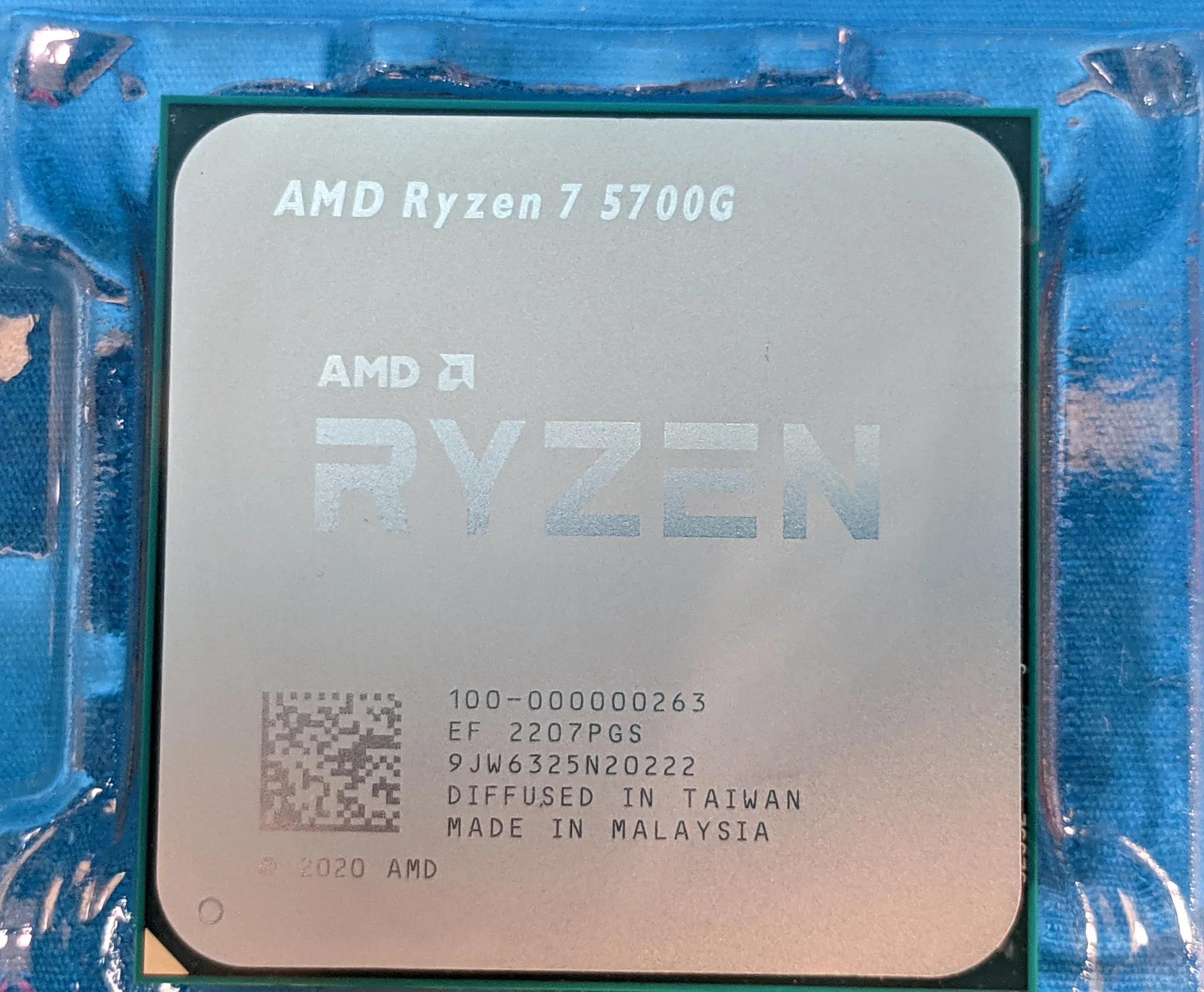 AMD Ryzen 7 5700G 3.80GHz Socket AM4 8-Core 16-Thread 16MB Desktop CPU 100-000000263