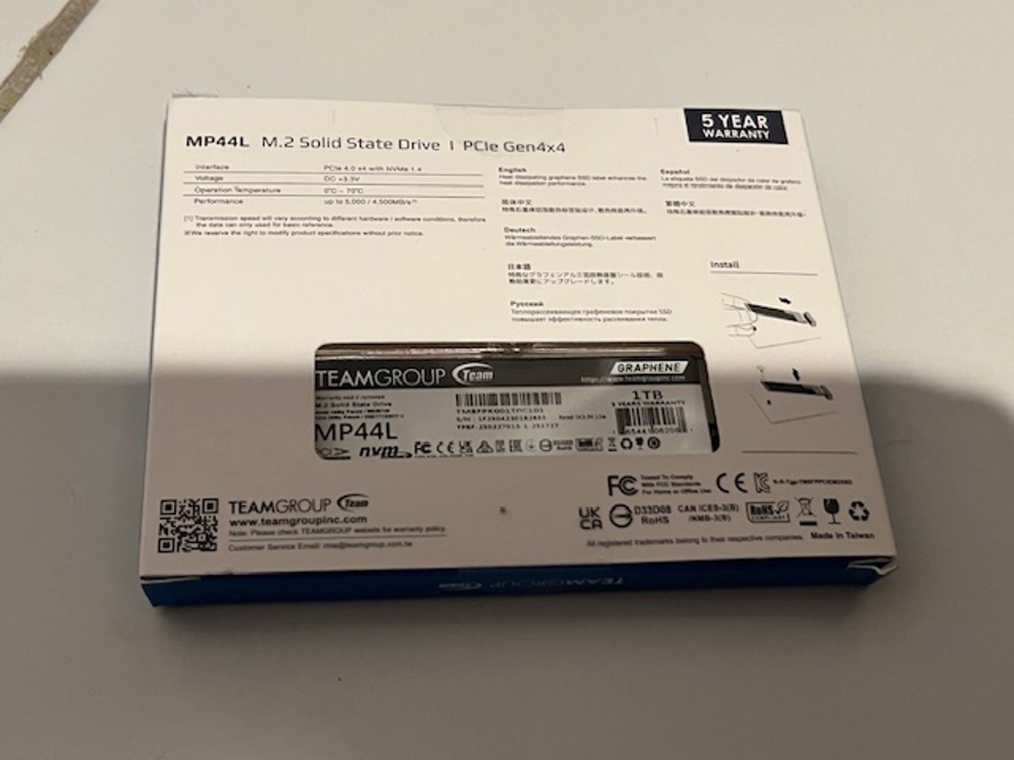 NEW Team Group MP44L M.2 2280 1TB PCIe 4.0 x4 with NVMe 1.4 TLC Internal Solid State Drive (SSD)