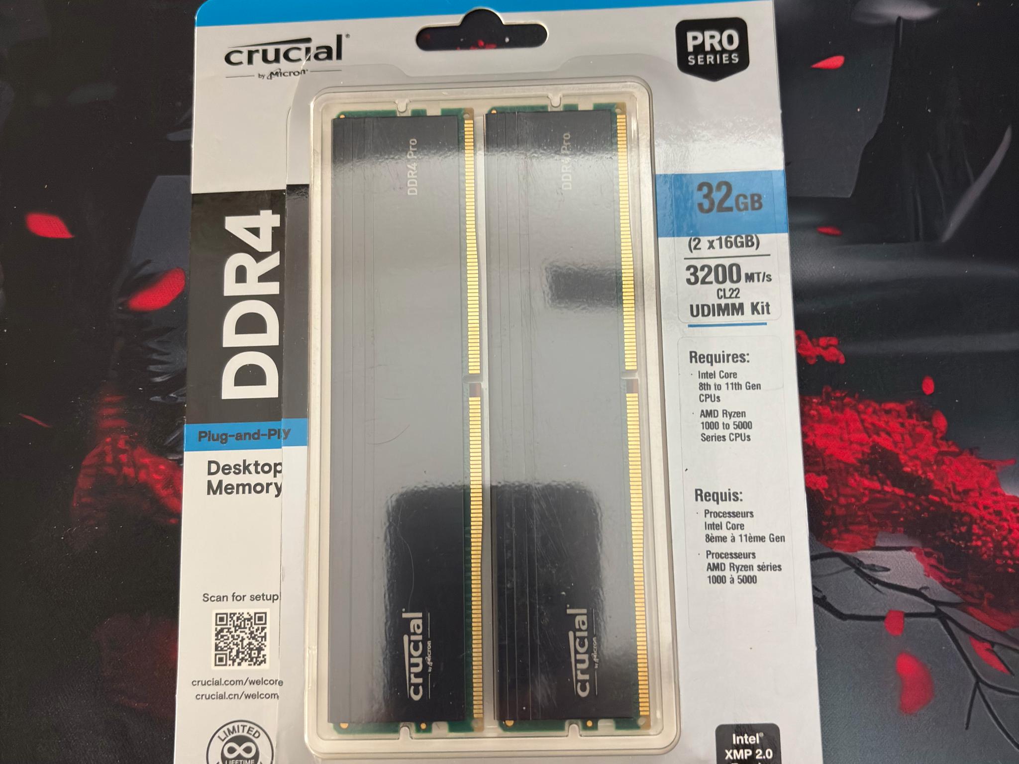 Crucial Pro 32GB Kit (2x16GB) DDR4 3200MHz