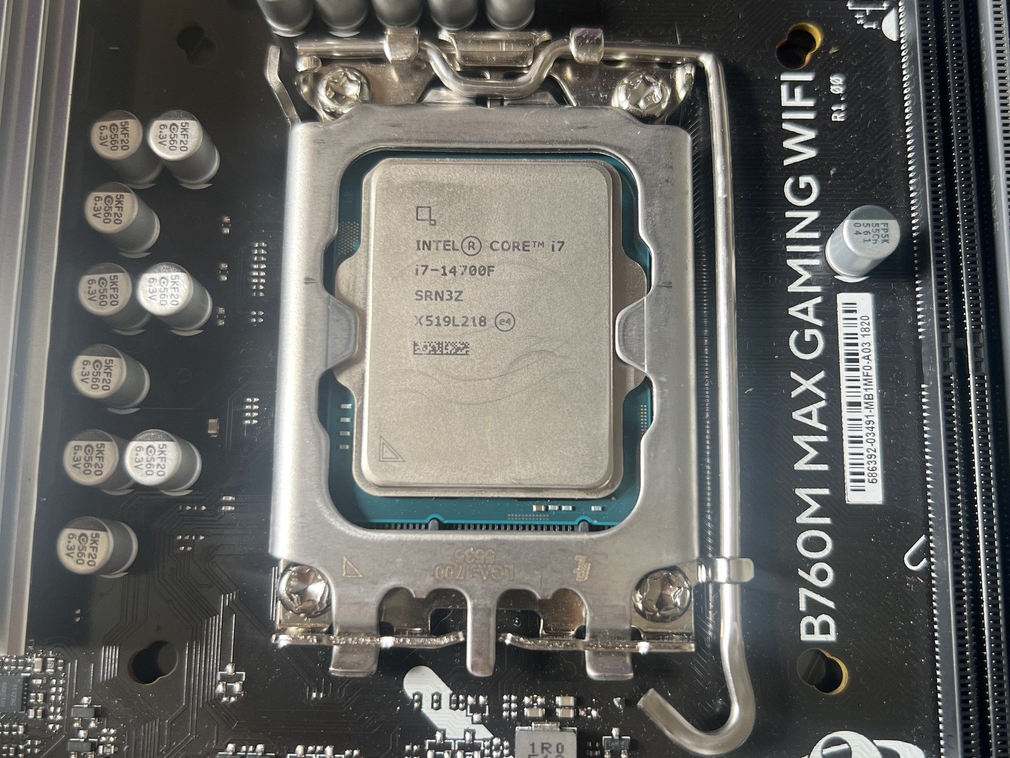 Intel i7 14700f and MSI B760m Max Gaming WiFi motherboard (DDR5)