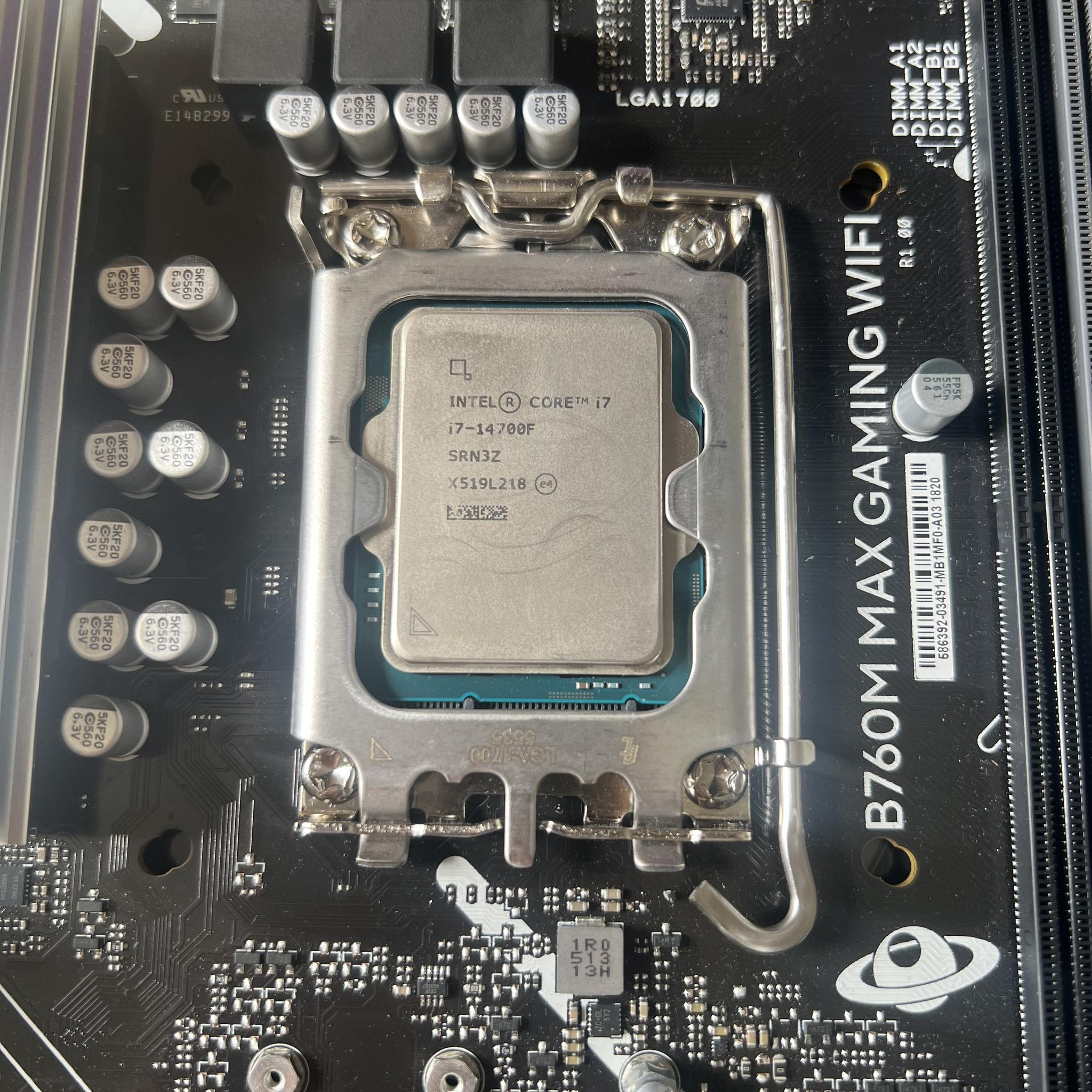 Intel i7 14700f and MSI B760m Max Gaming WiFi motherboard (DDR5)