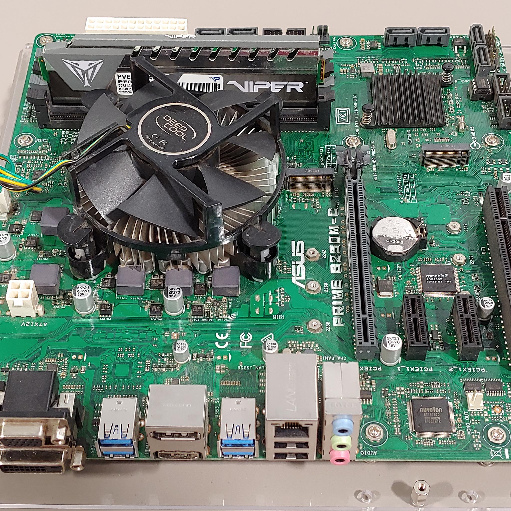 ASUS PRIME B250M-C + i7-7700 + 8GB DDR4-2400 + DeepCool Cooler – Tested Working
