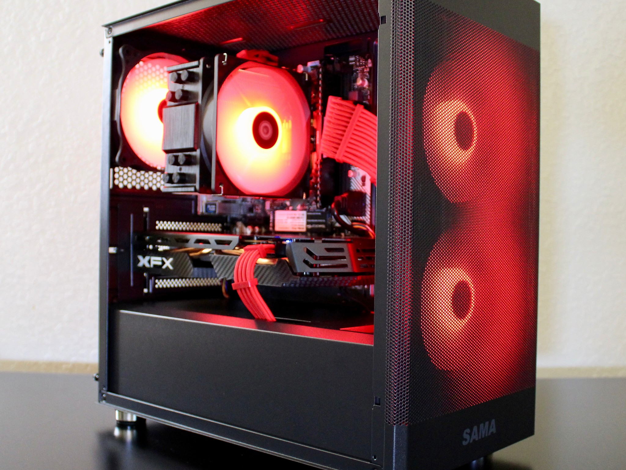 Dark Crimson! Awesome Gaming PC | Ryzen 5 2600 | XFX 580 8GB | 16GB DDR4 | 512GB M.2 | W11 + WiFi |