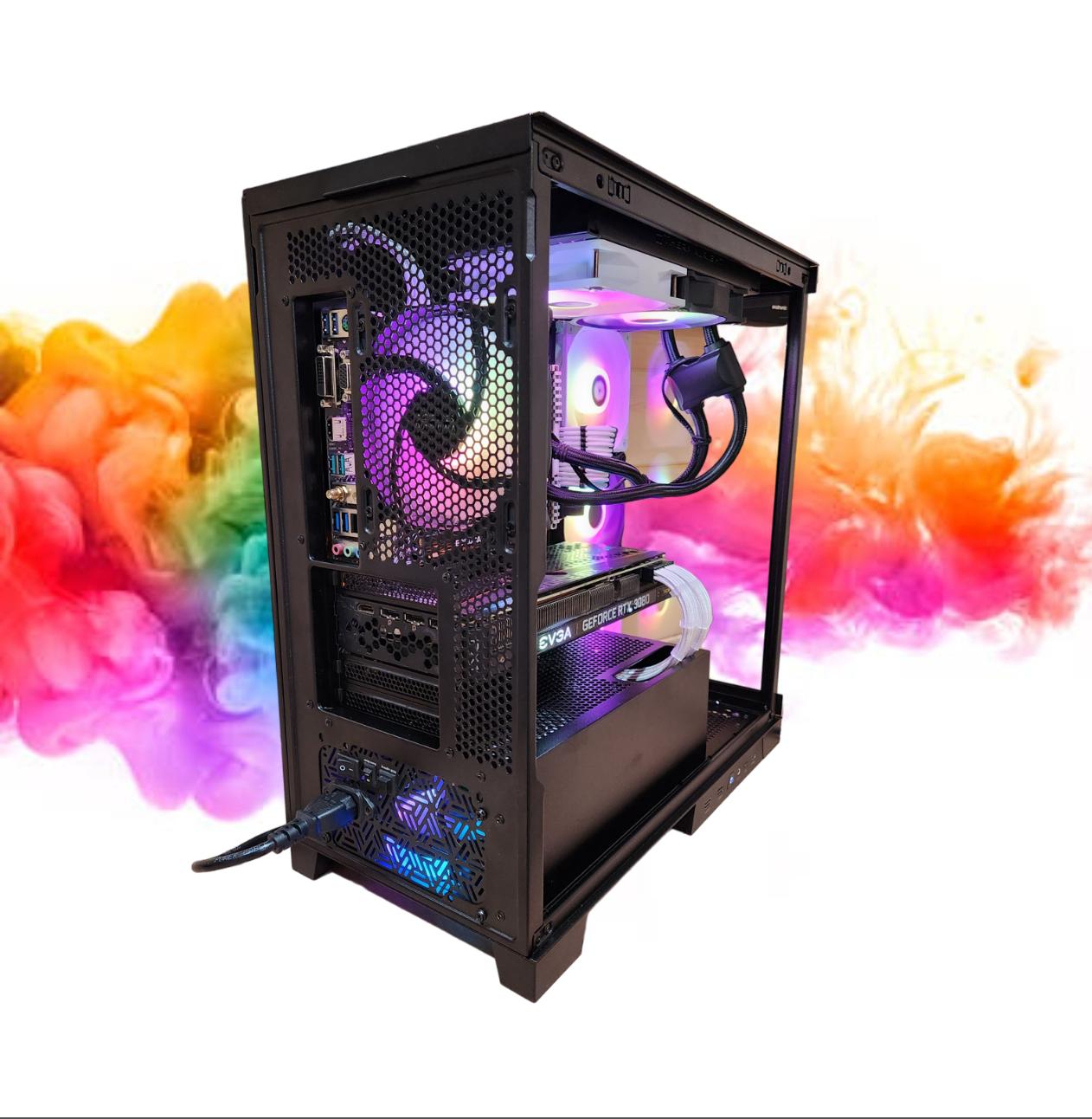 SALE: RTX 3080 + Ryzen 5600G + 32GB RAM + 1TB SSD + 6 Fans + Full RGB ( Black and White Gaming PC )