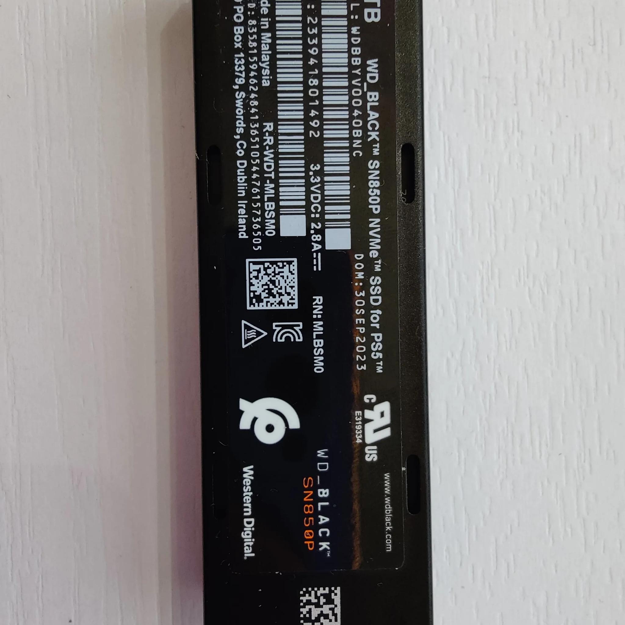 WD Black SN850P 4TB SSD Game drive