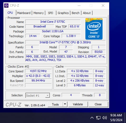 Combo: Asrock Z97 OC Formula Motherboard w/ Intel 5775C CPU and 32gb G.Skill 2800mhz