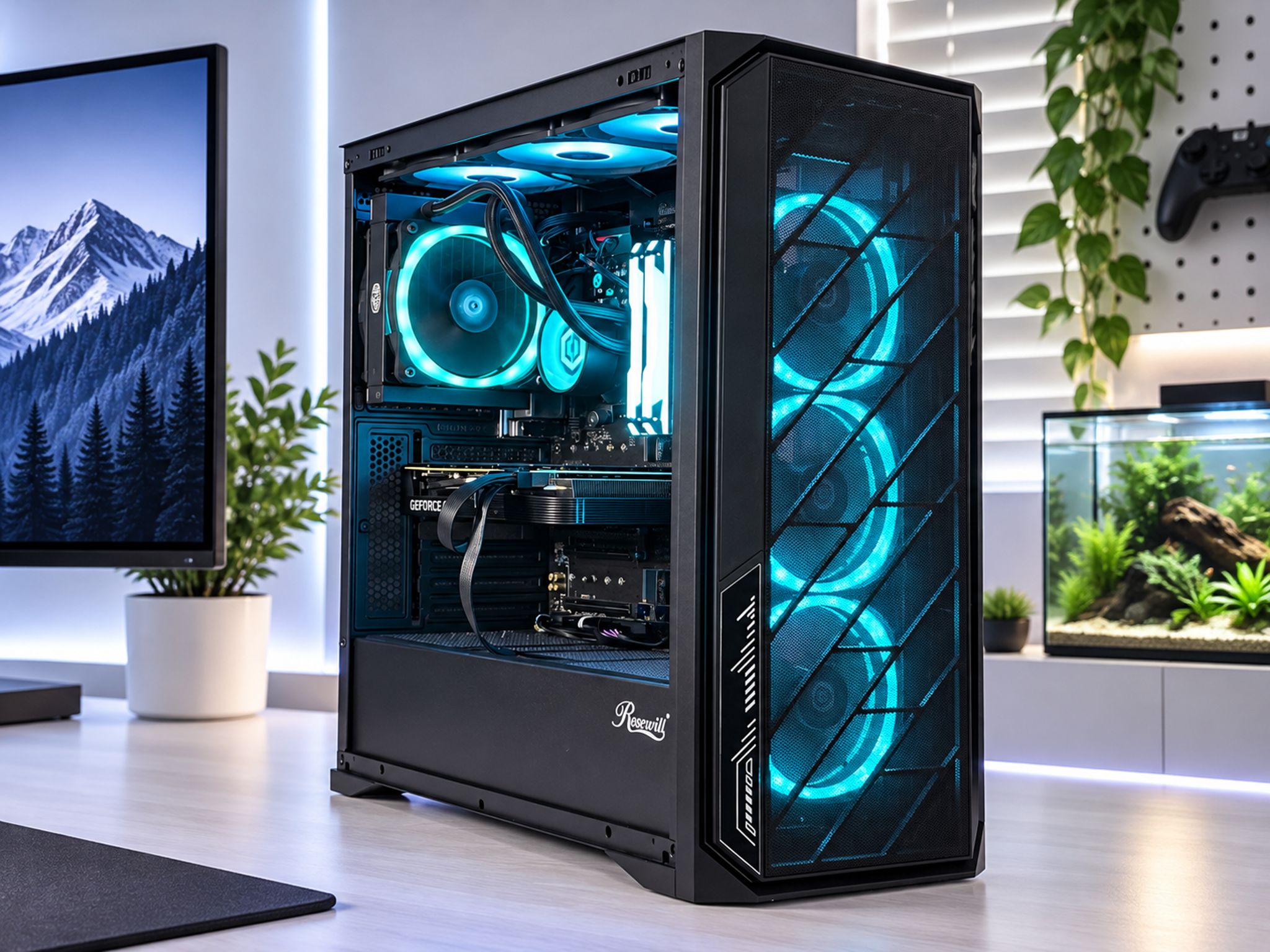 🌊 AQUATIC Gaming PC | RTX 3060 Ti | Ryzen 5 5600x | 32GB DDR4 | 240GB SSD + 1TB HDD | FREE SHIP