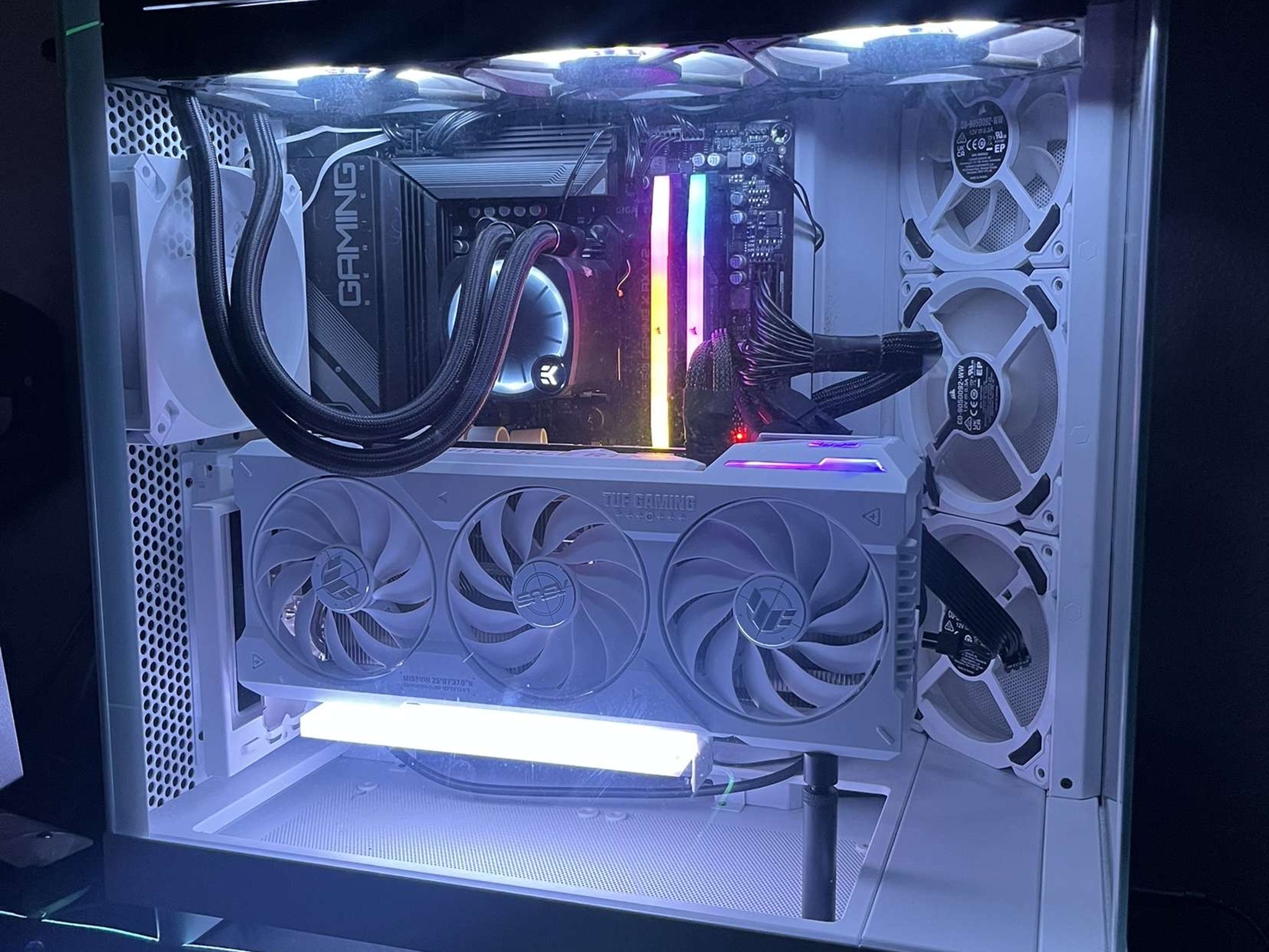White EZDIY-FAB Vertical GPU Mount