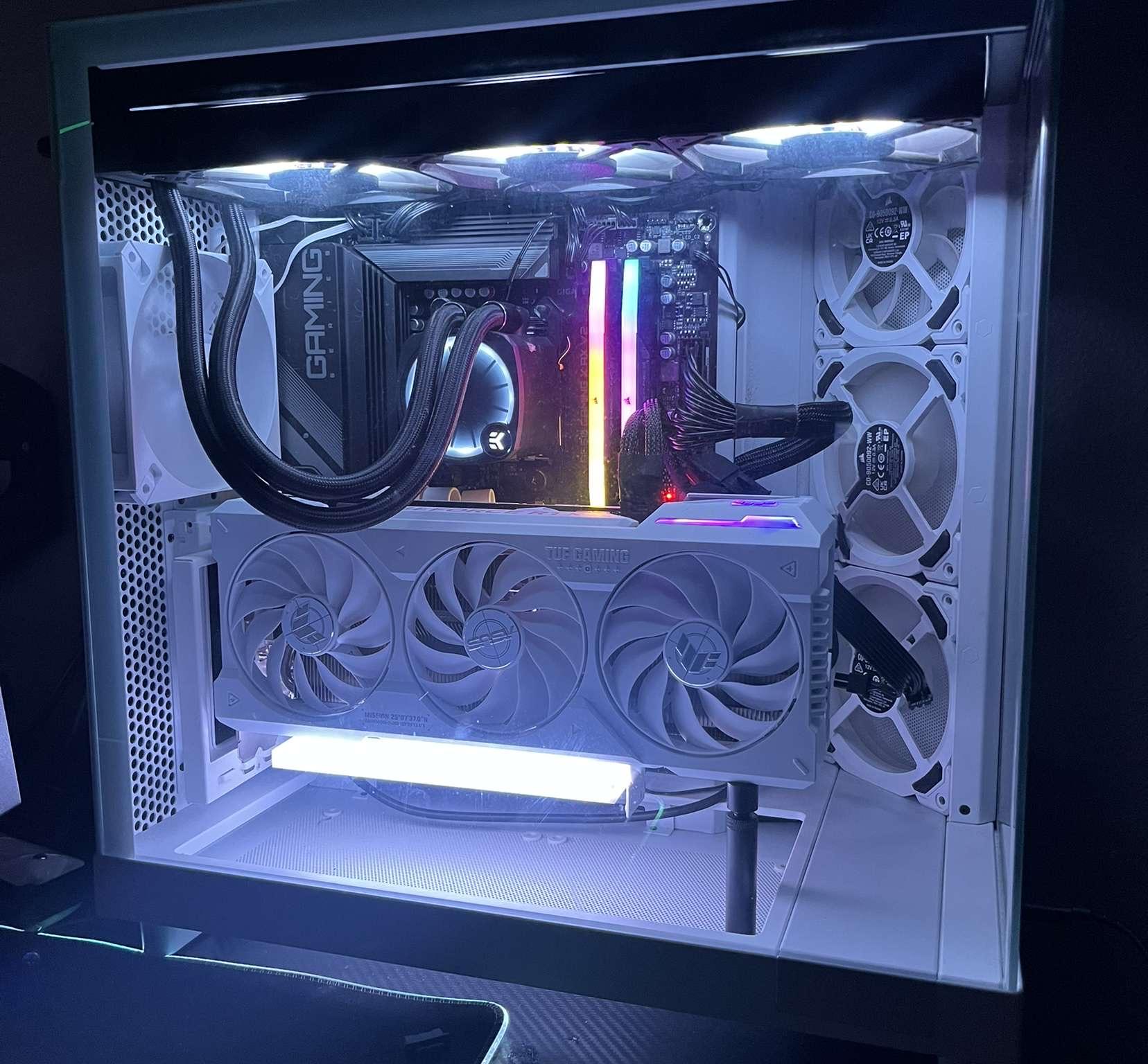 White EZDIY-FAB Vertical GPU Mount