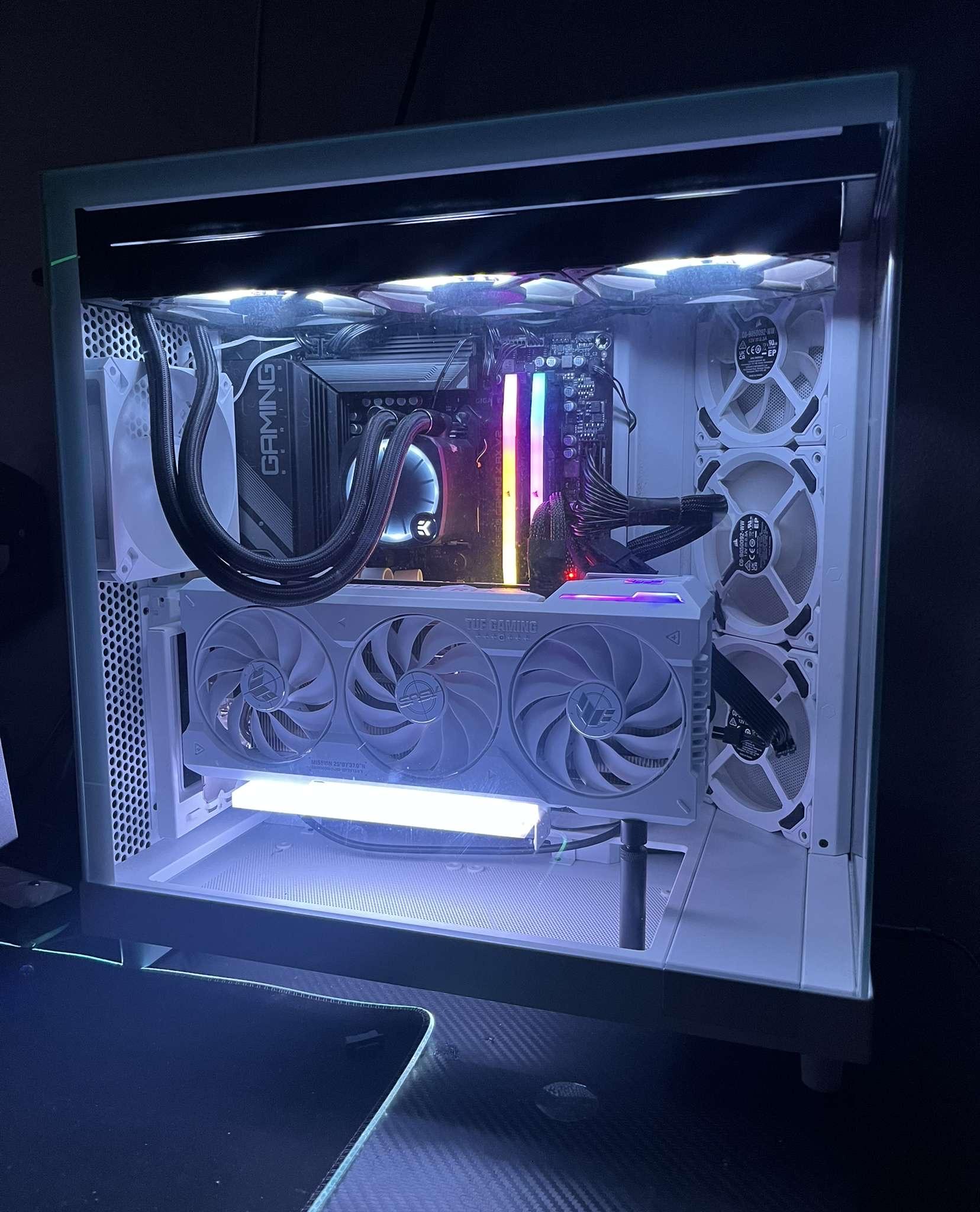 White EZDIY-FAB Vertical GPU Mount