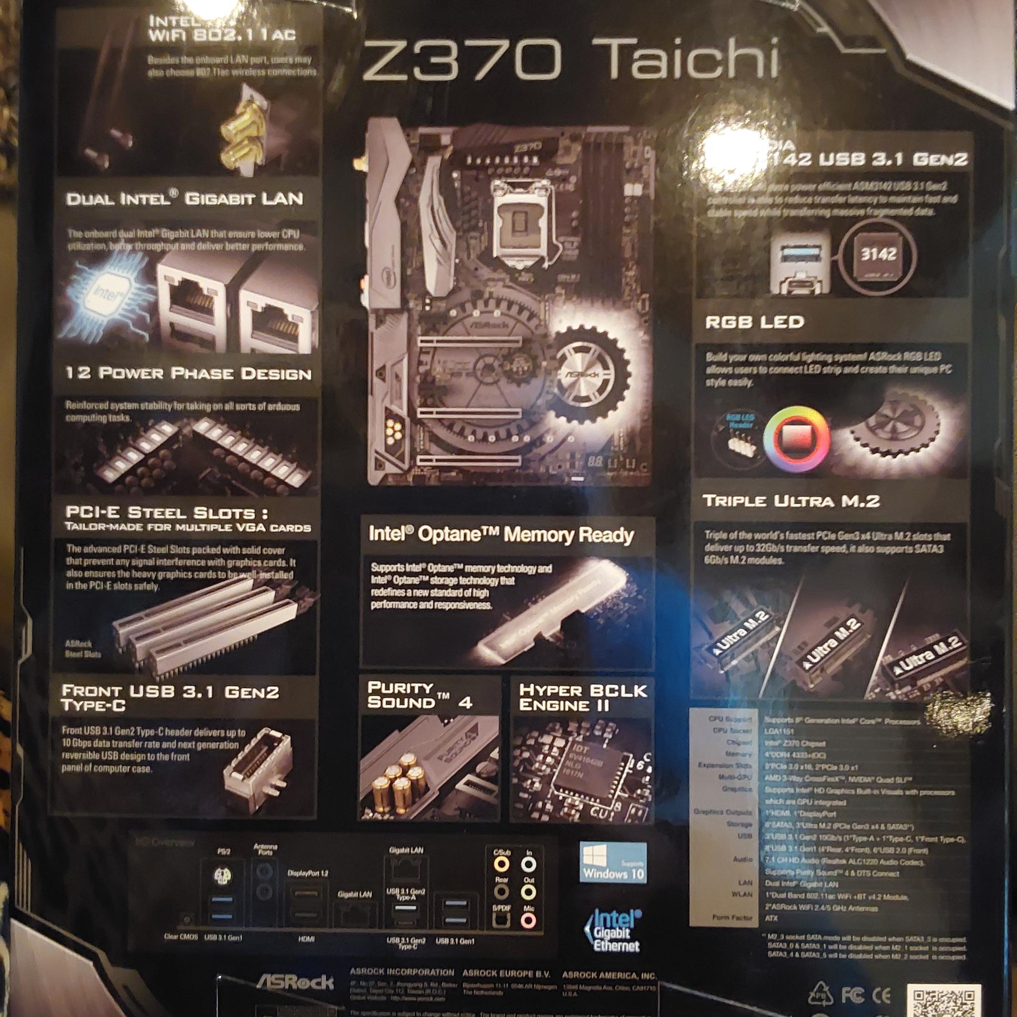 ASROCK Z370 TAICHI LGA1151 Intel DDR4 ATX Motherboard (NEW & UNUSED!)