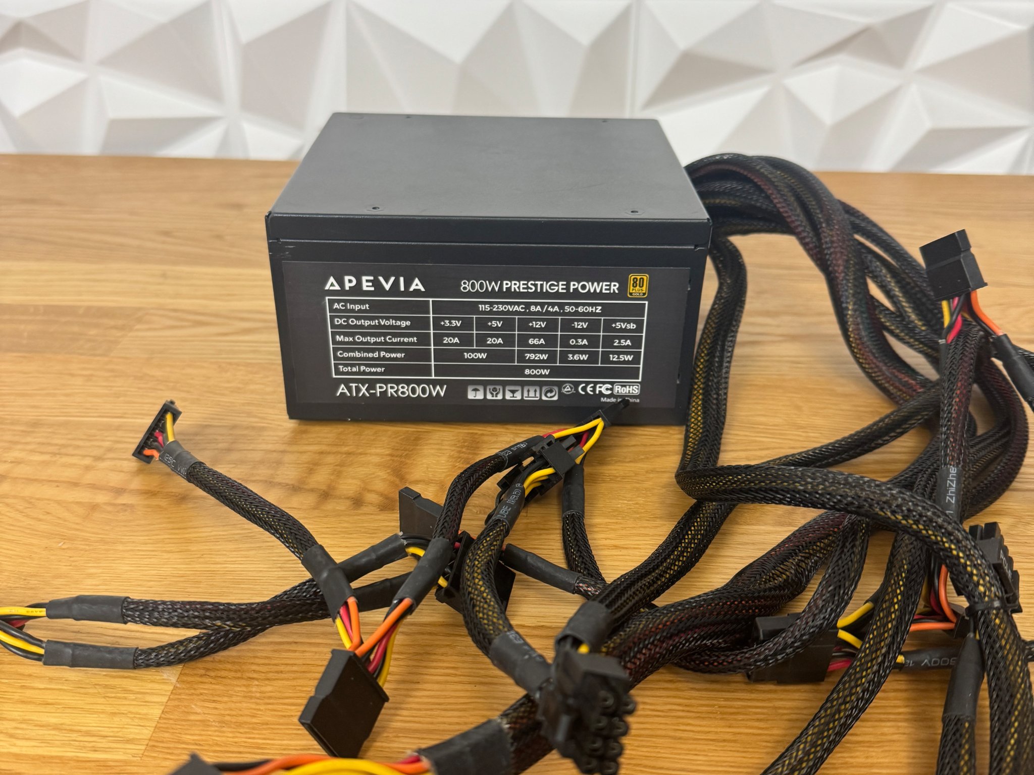 Apevia Prestige Series ATX-PR800W 800W 80 PLUS Gold ATX 12V Power Supply PSU