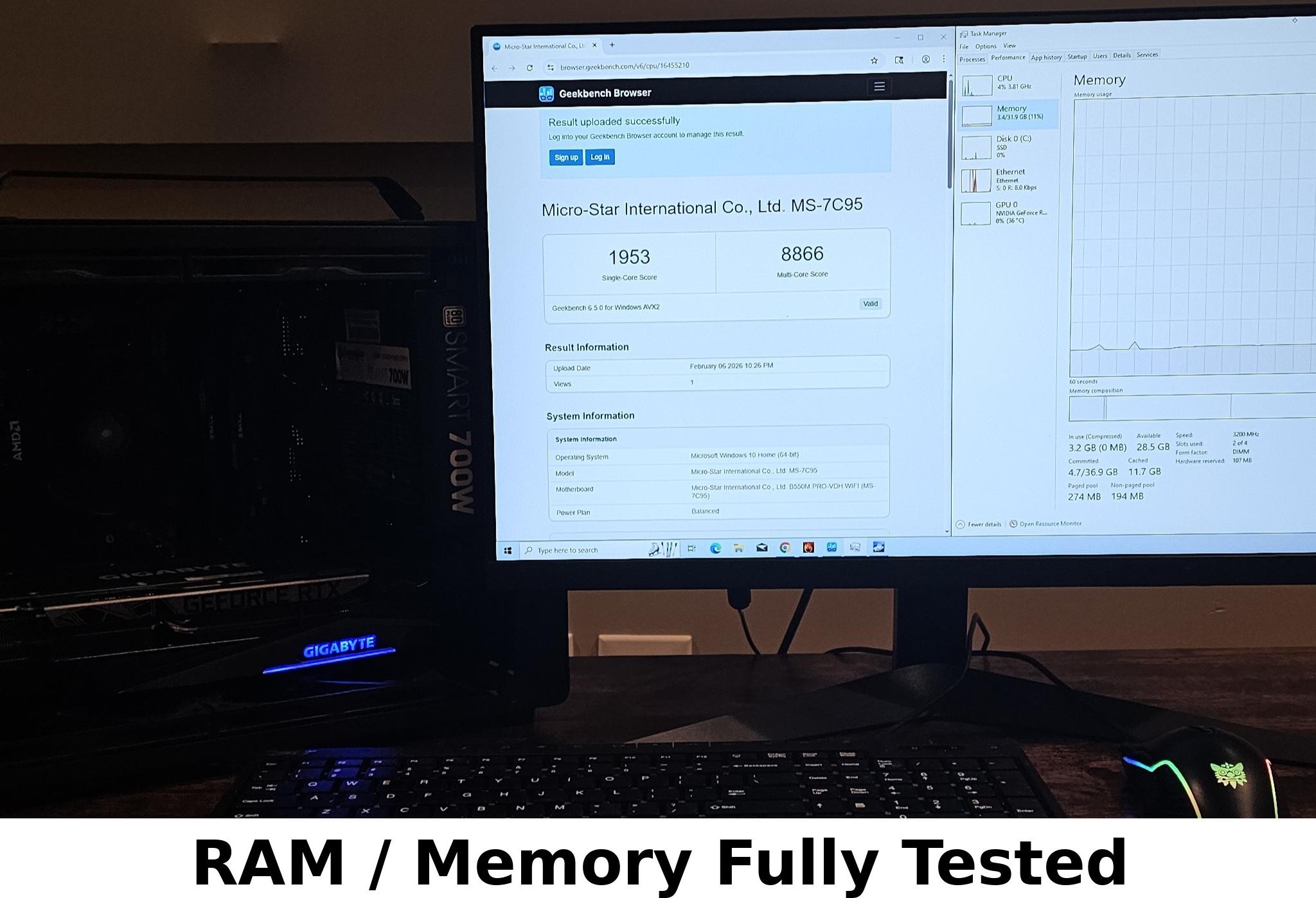 32GB DDR4 (2x16GB) 3200MT/s CL16 G.SKILL RIPJAWS V Series