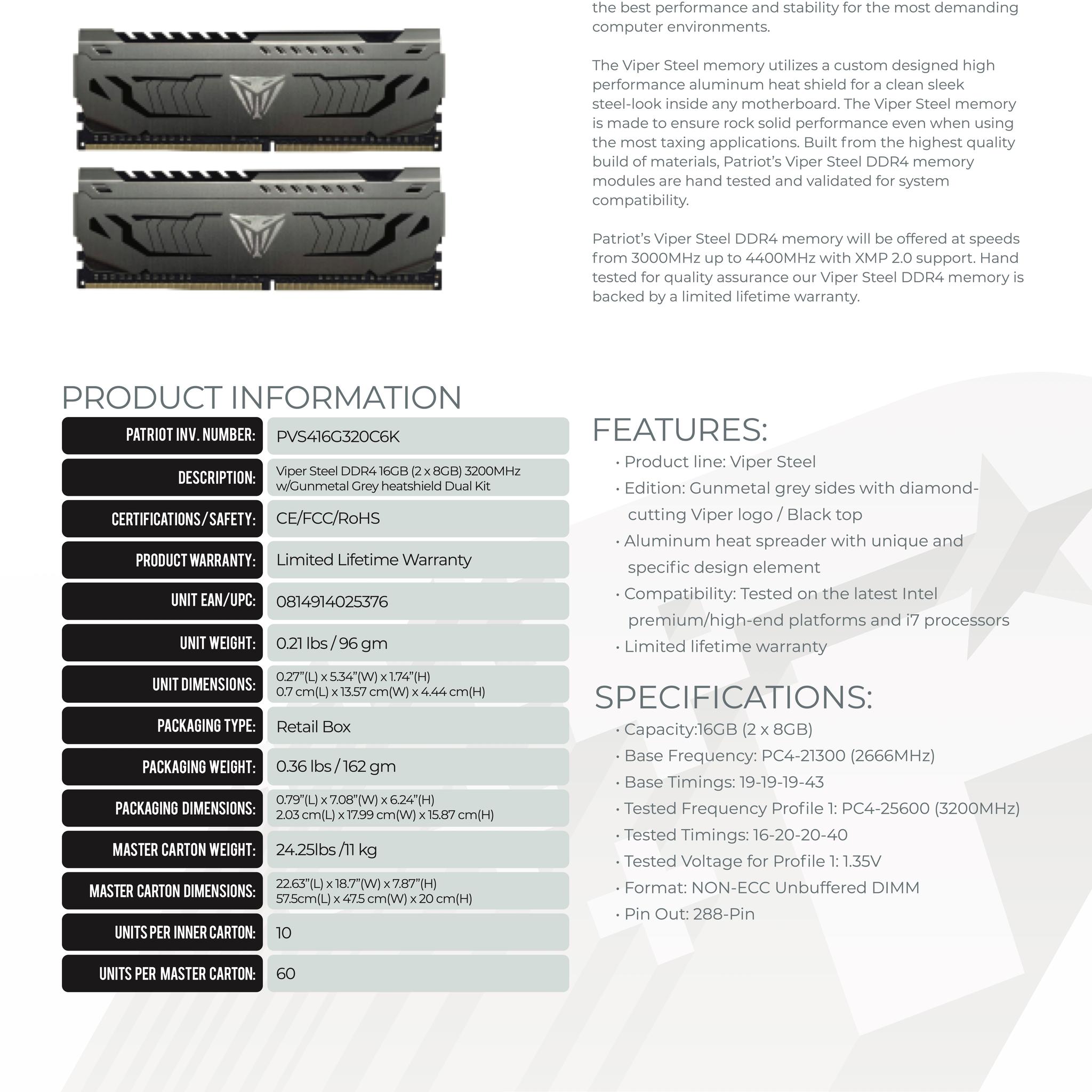 Patriot Viper Steel RAM