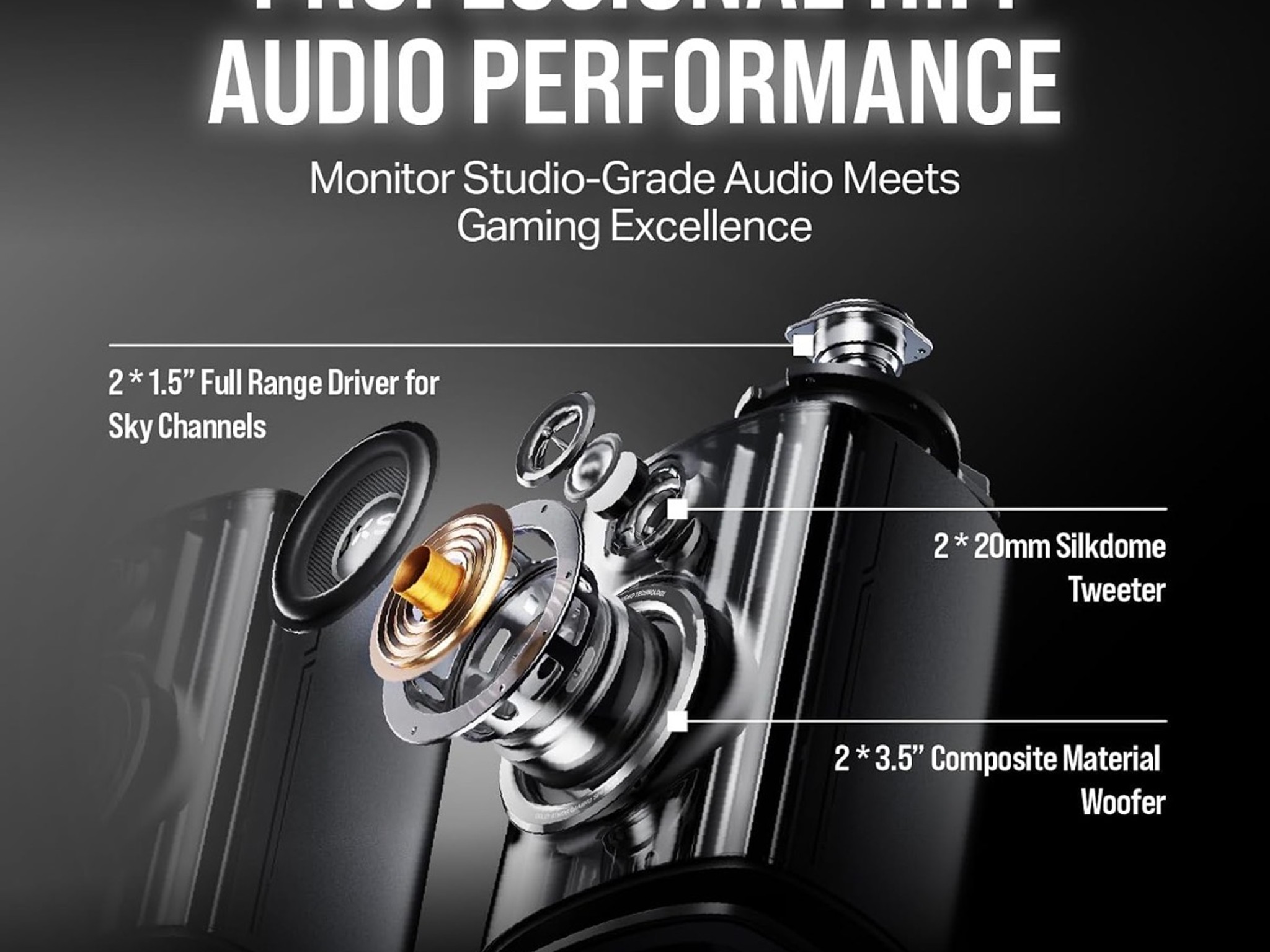 OXS Thunder Duo X Gaming Speaker System with Dolby Atmos, 5.1.2ch