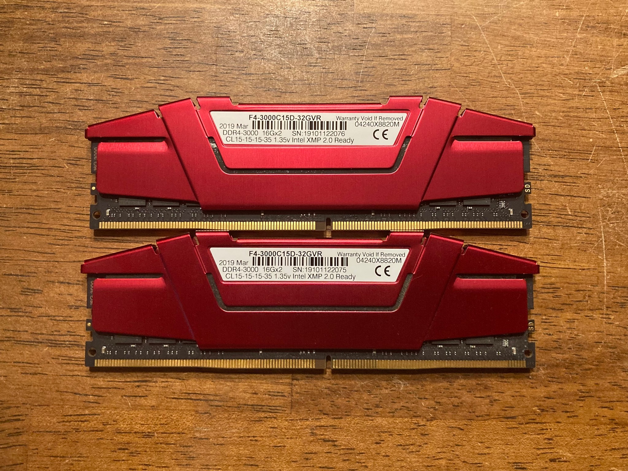 2x16GB G.Skill Ripjaws V DDR4 3000MHz CL15