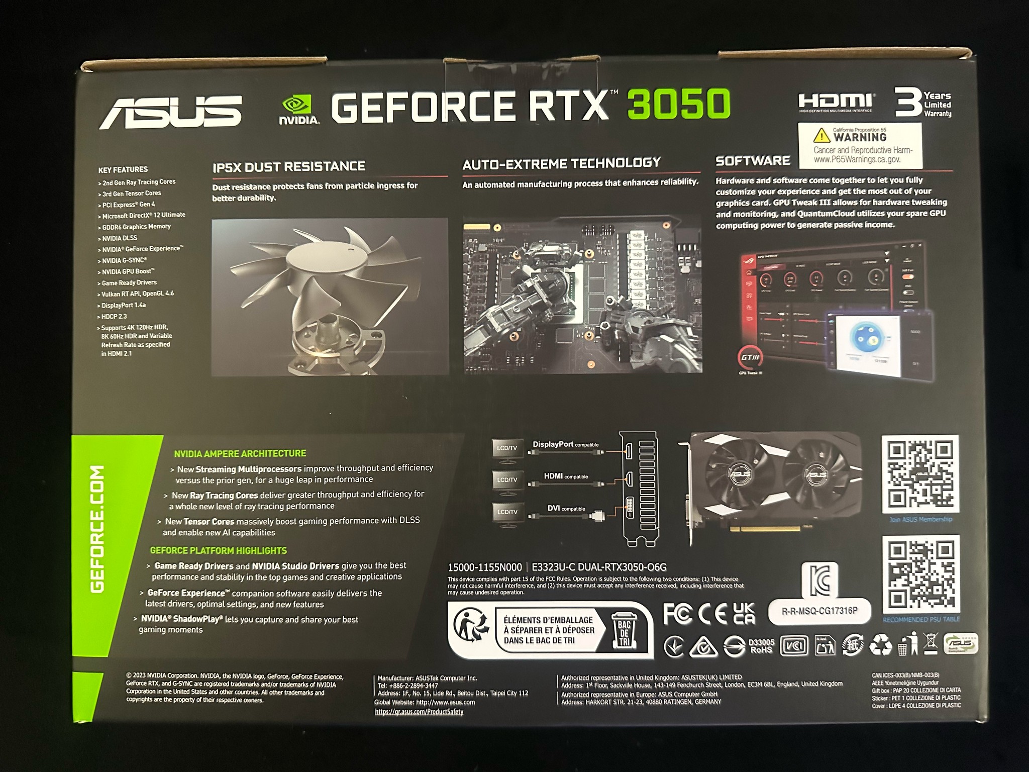 Asus DUAL GeForce RTX 3050 6GB
