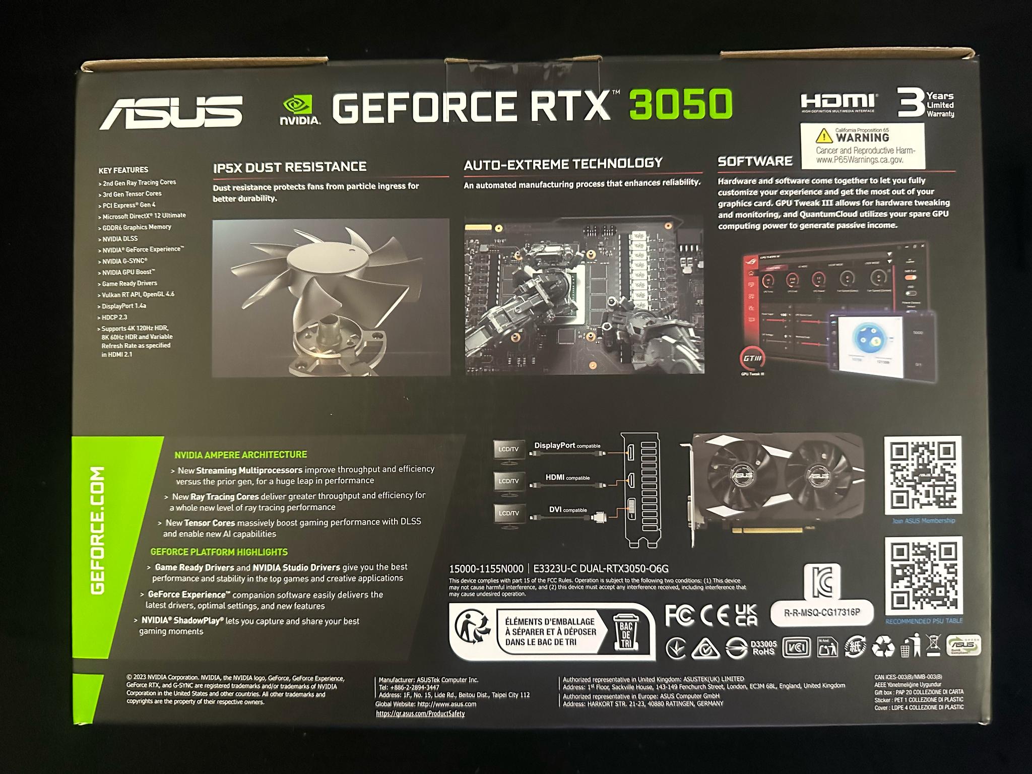 Asus DUAL GeForce RTX 3050 6GB