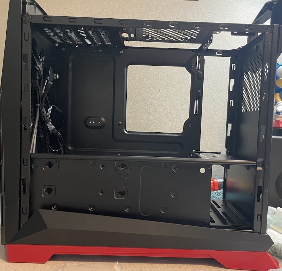 USED - SilverStone ATX Tower Case with 90-Degree Motherboard Rotation Black & Red CS-RVX01BR