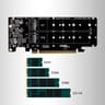 PH44PRO Dual-Sided 4 x M.2 M-Key NVME to PCIe X16 Splitter Card 4 x 32Gbps 2U Server RAID Array