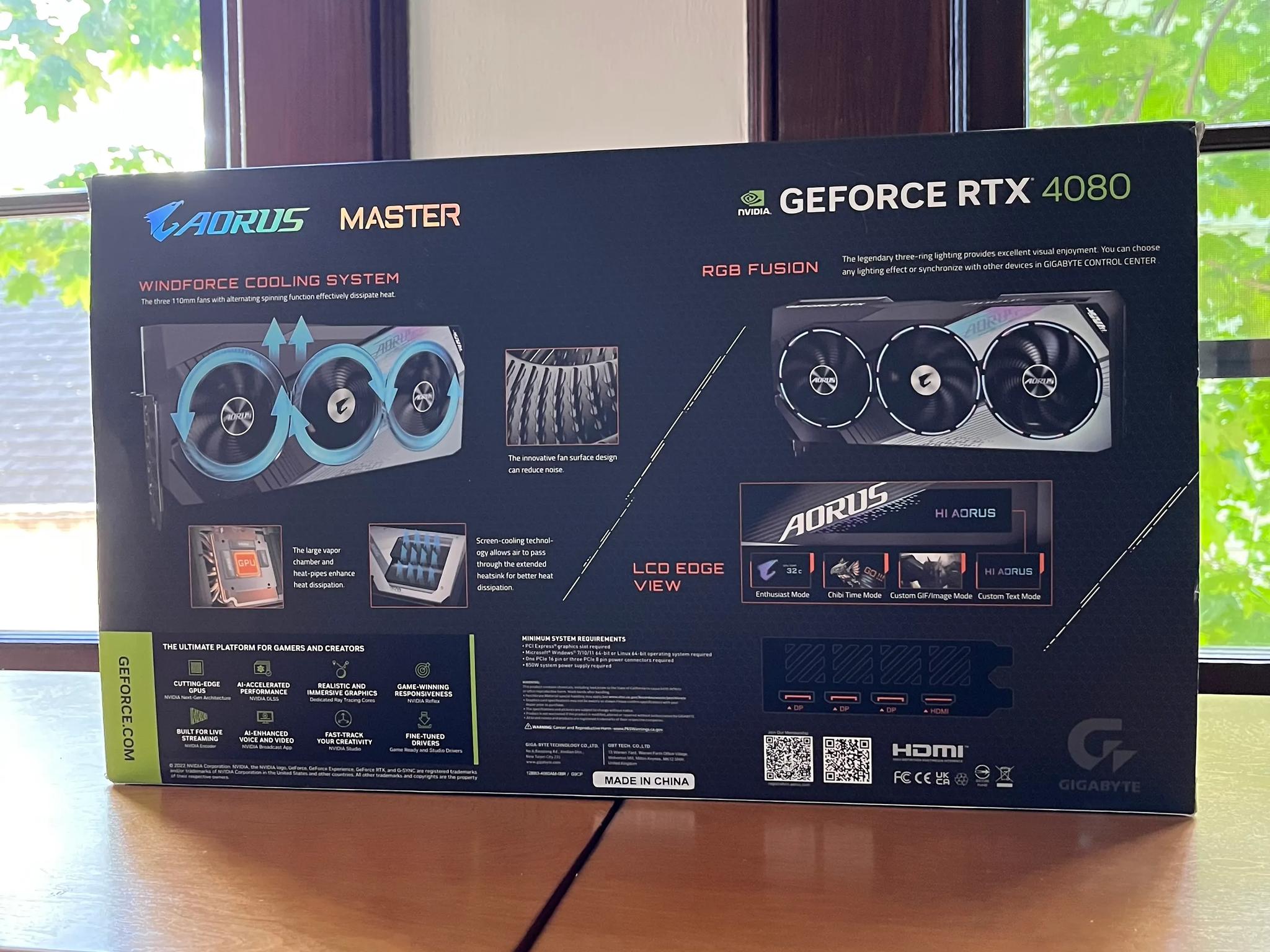 Gigabyte GeForce RTX 4080 Aorus Master 16GB Graphics Card -NEW OPEN BOX