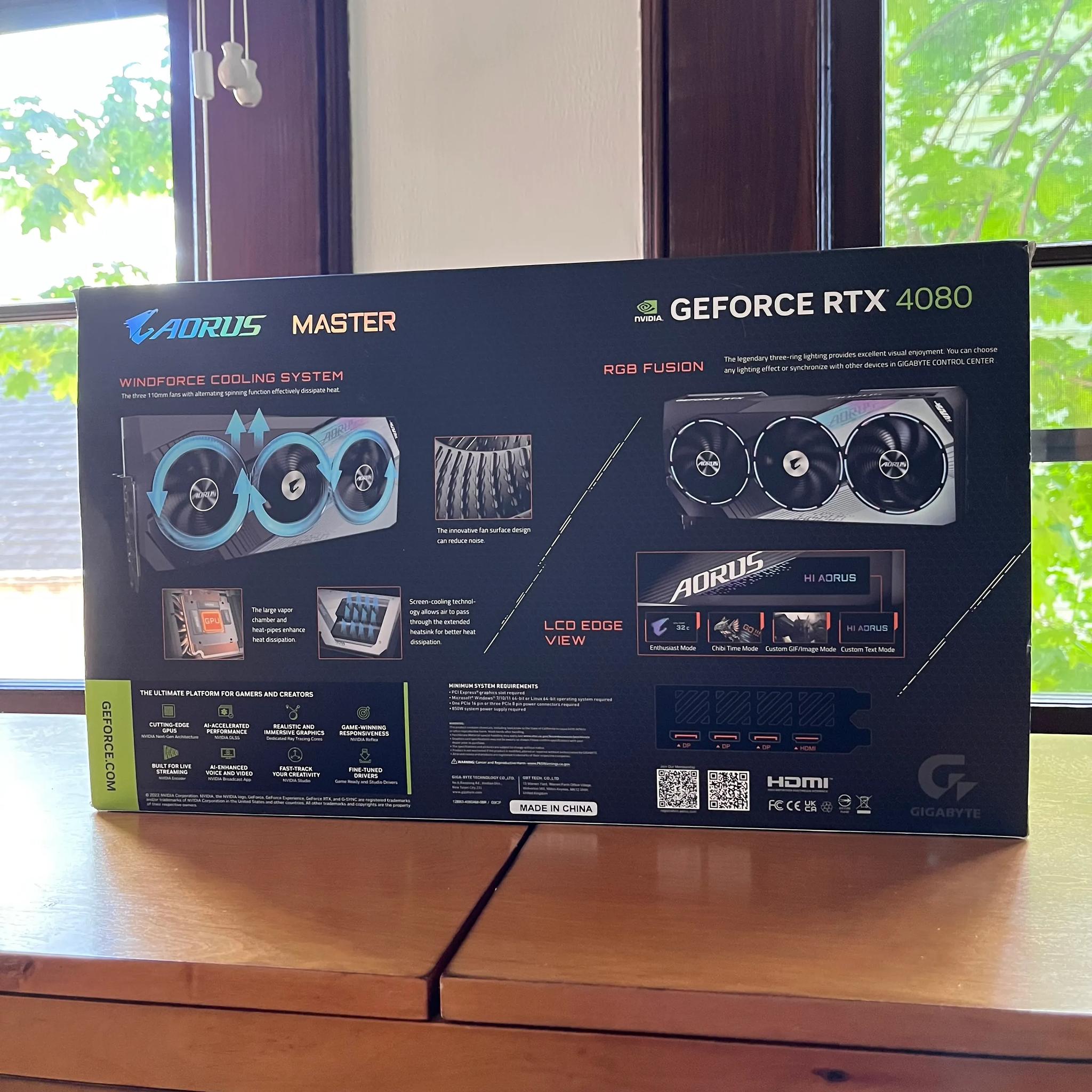 Gigabyte GeForce RTX 4080 Aorus Master 16GB Graphics Card -NEW OPEN BOX