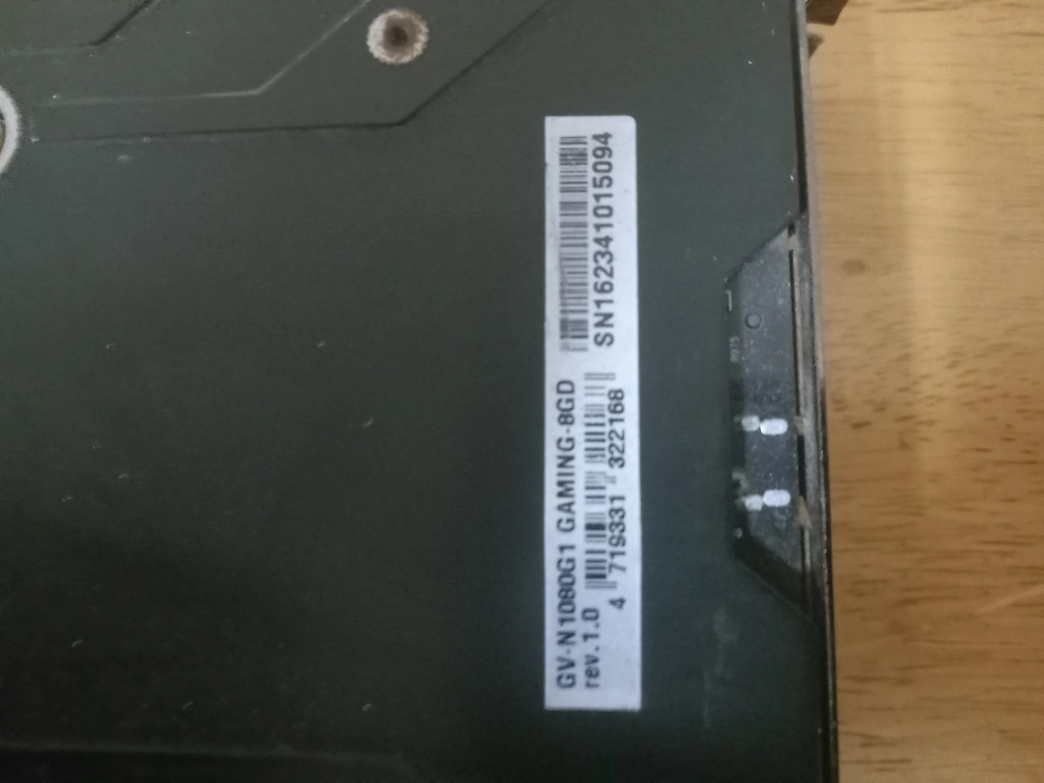 * nIVIDIA GIGABYTE GTX 1080 - 8 GB GPU *