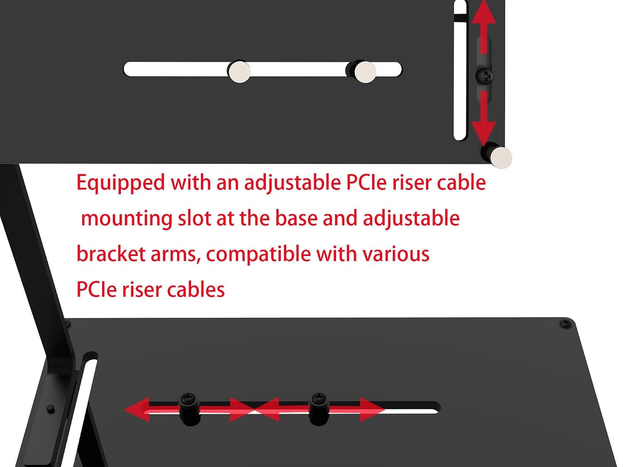 Vertical PCIe Mount for PC Case - Acrylic Support Bracket with PCIe Riser Slot for PCIe 1X 4X GPU