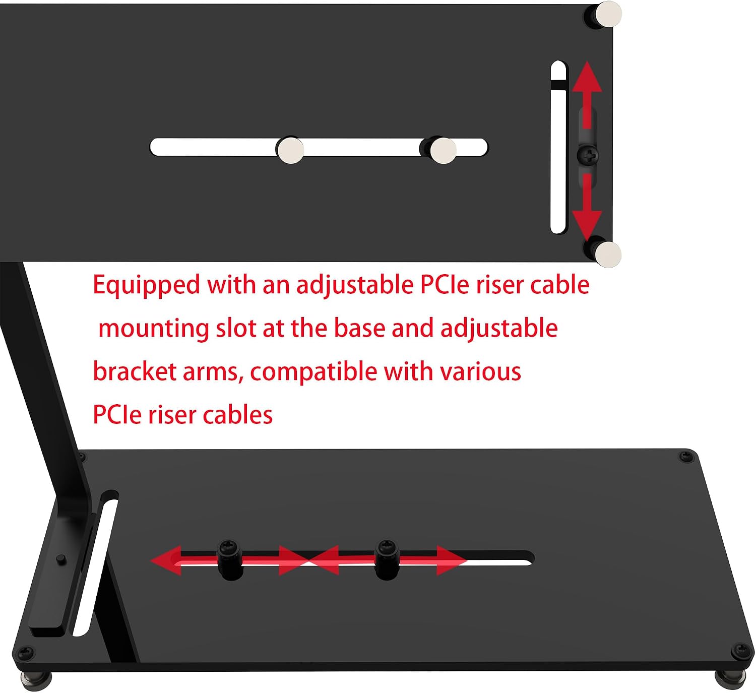 Vertical PCIe Mount for PC Case - Acrylic Support Bracket with PCIe Riser Slot for PCIe 1X 4X GPU