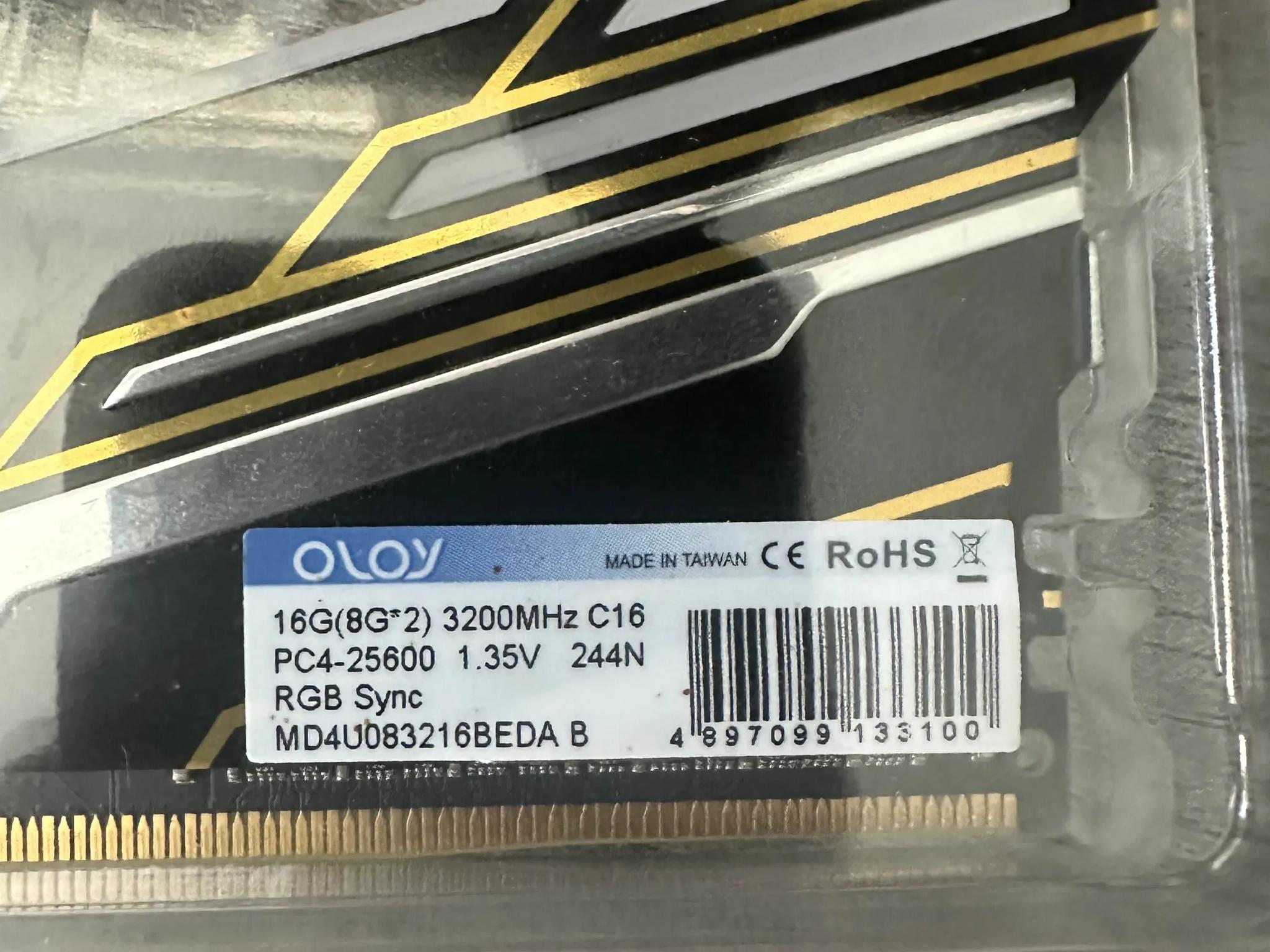 OLOY warhawk 2x8 3200mhz CL16 RAM OPEN BOX
