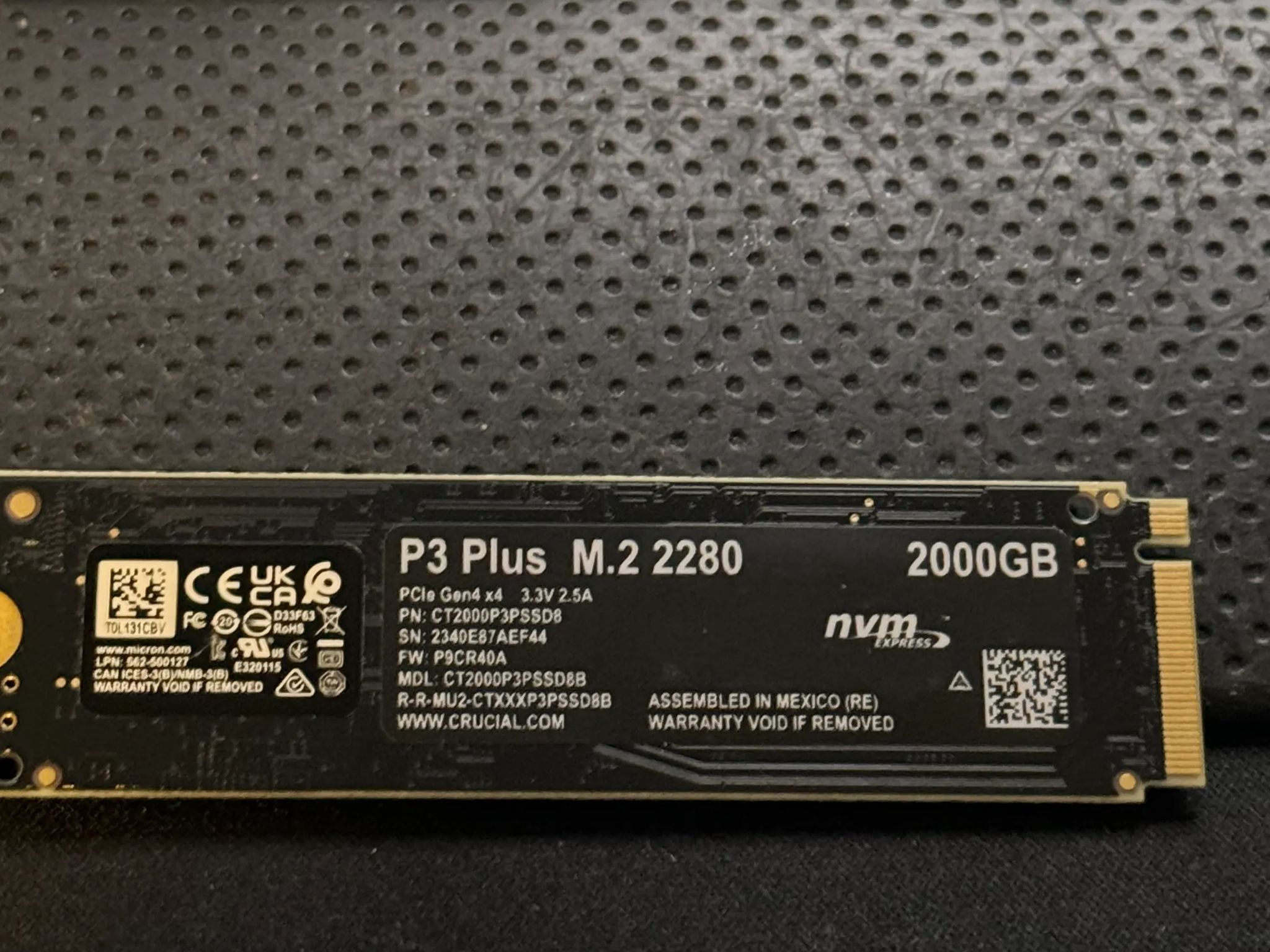 Crucial P3 Plus 2TB PCIe Gen4 3D NAND NVMe