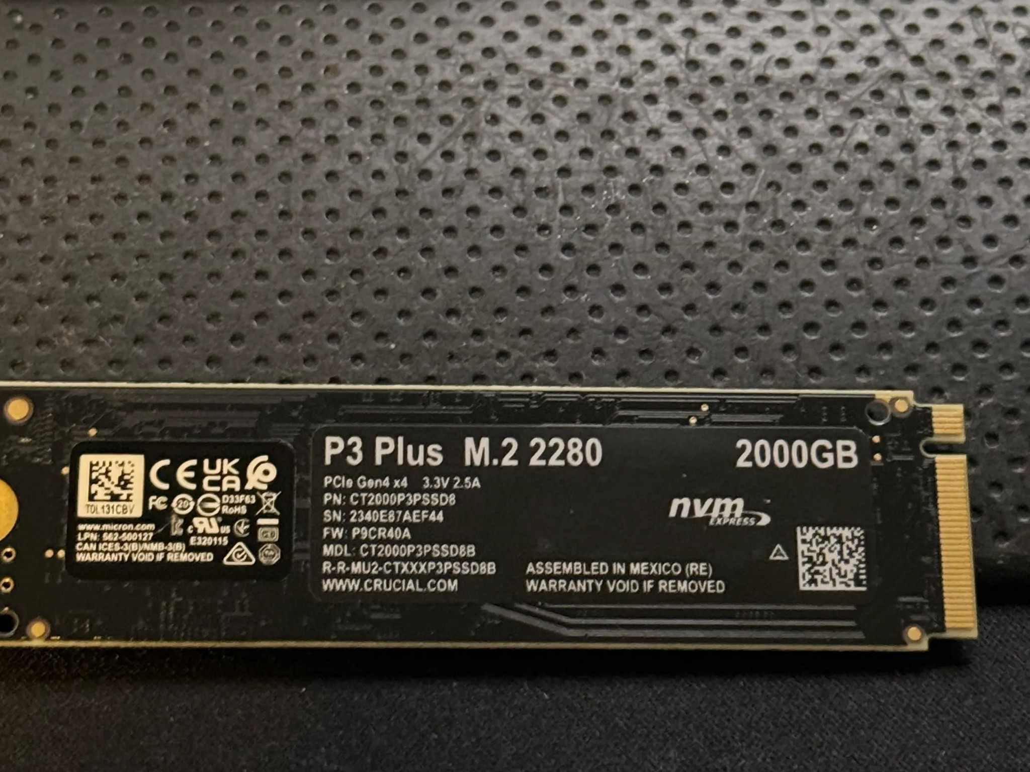 Crucial P3 Plus 2TB PCIe Gen4 3D NAND NVMe