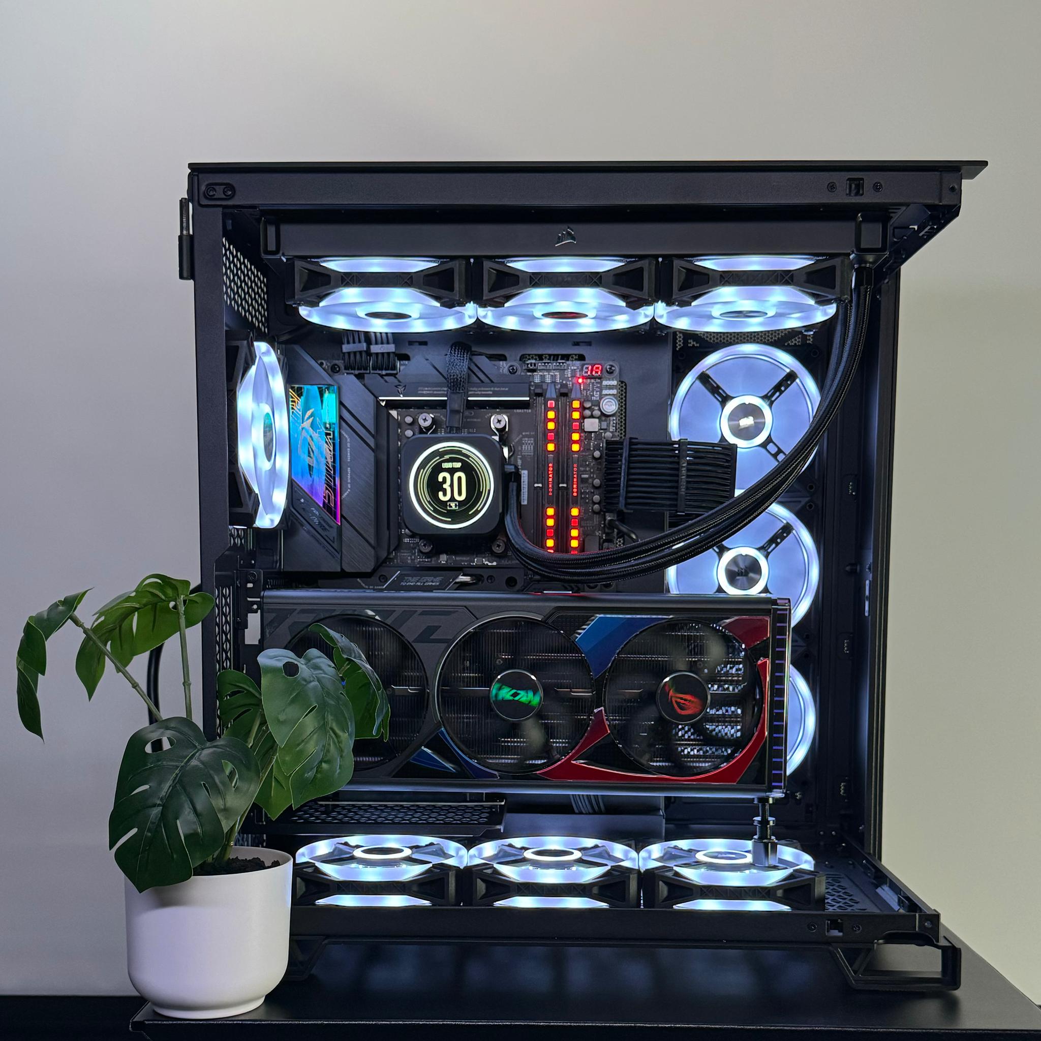 Haptix Corsair Dominator | ROG Strix 4090 OC - 7800x3D - 32GB Dominator DDR5 - 3TB | 1000w