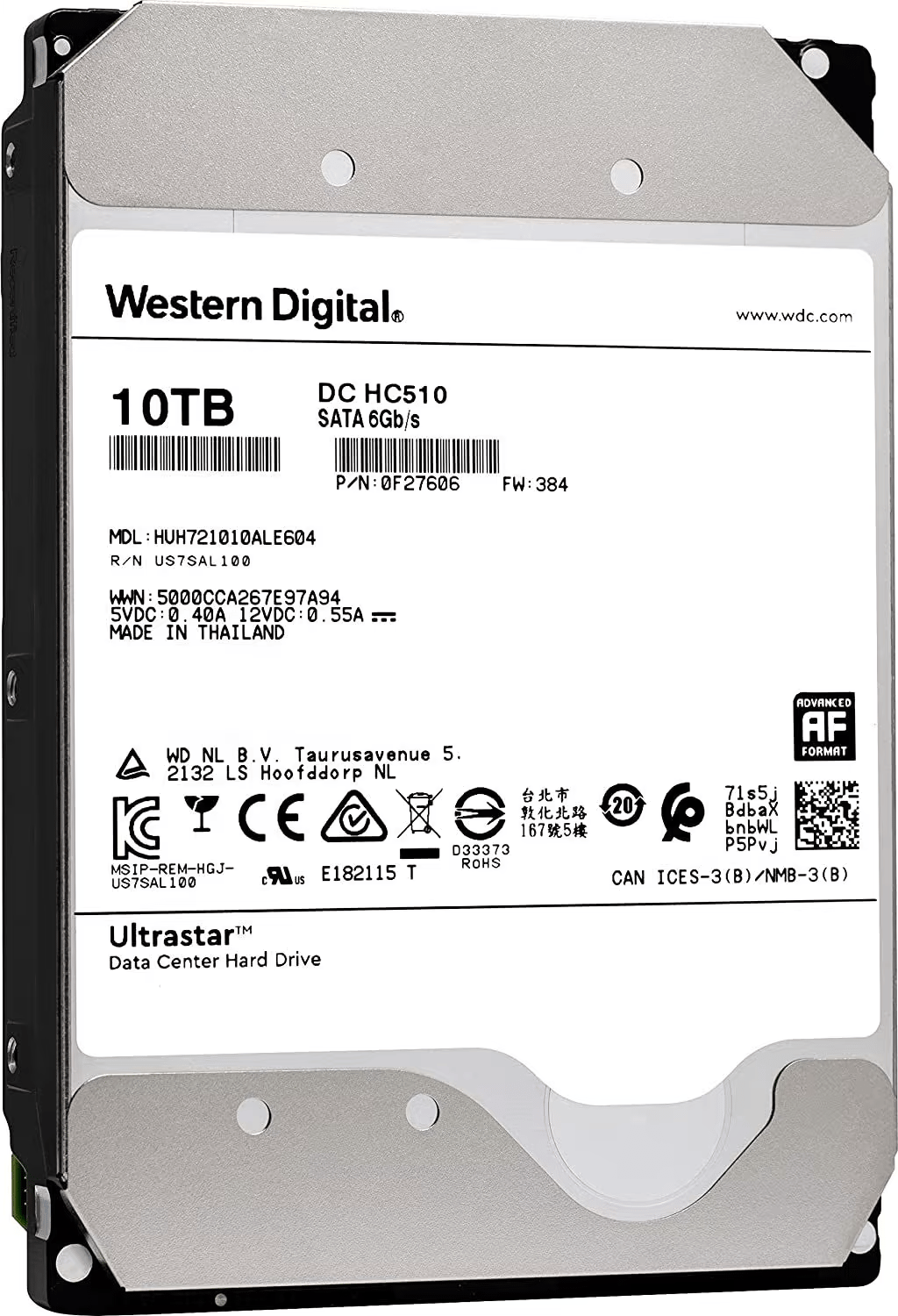 Used good 10TB WD Ultrastar HDD