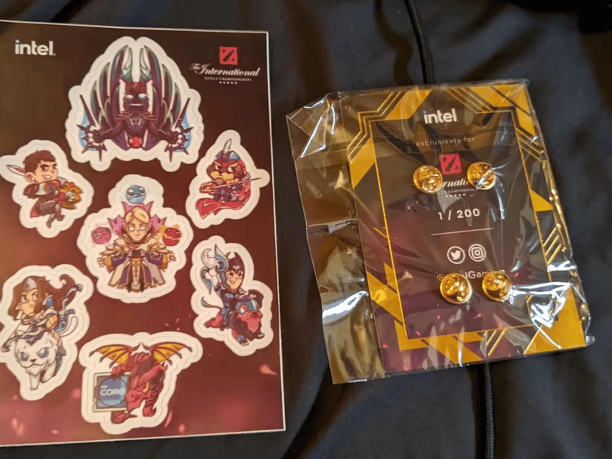 BNOB Intel / DOTA 2 The International 2021 Pins and Stickers 