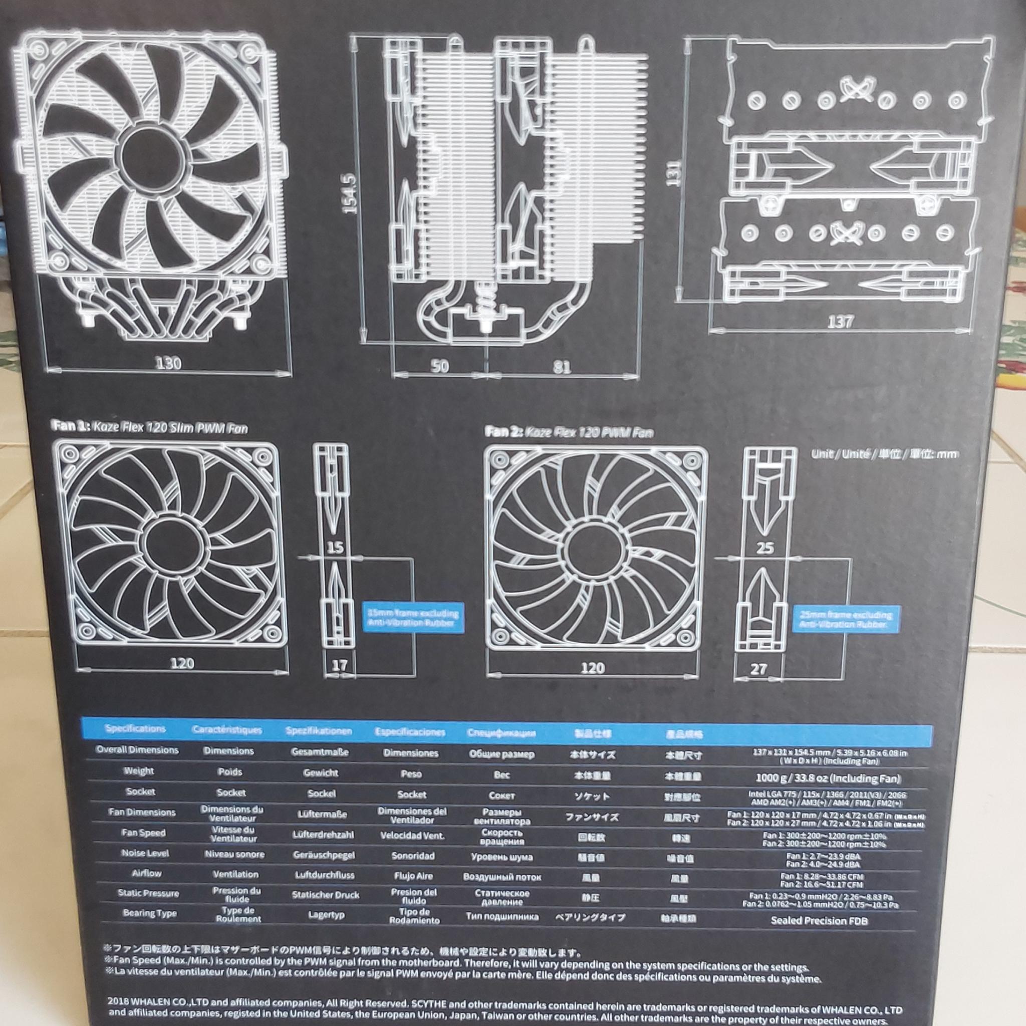 Scythe FUMA 2 (Rev.B) CPU Air Cooler, Dual Heatsink Towers and 2 x 120mm Fans, Black Top Cover