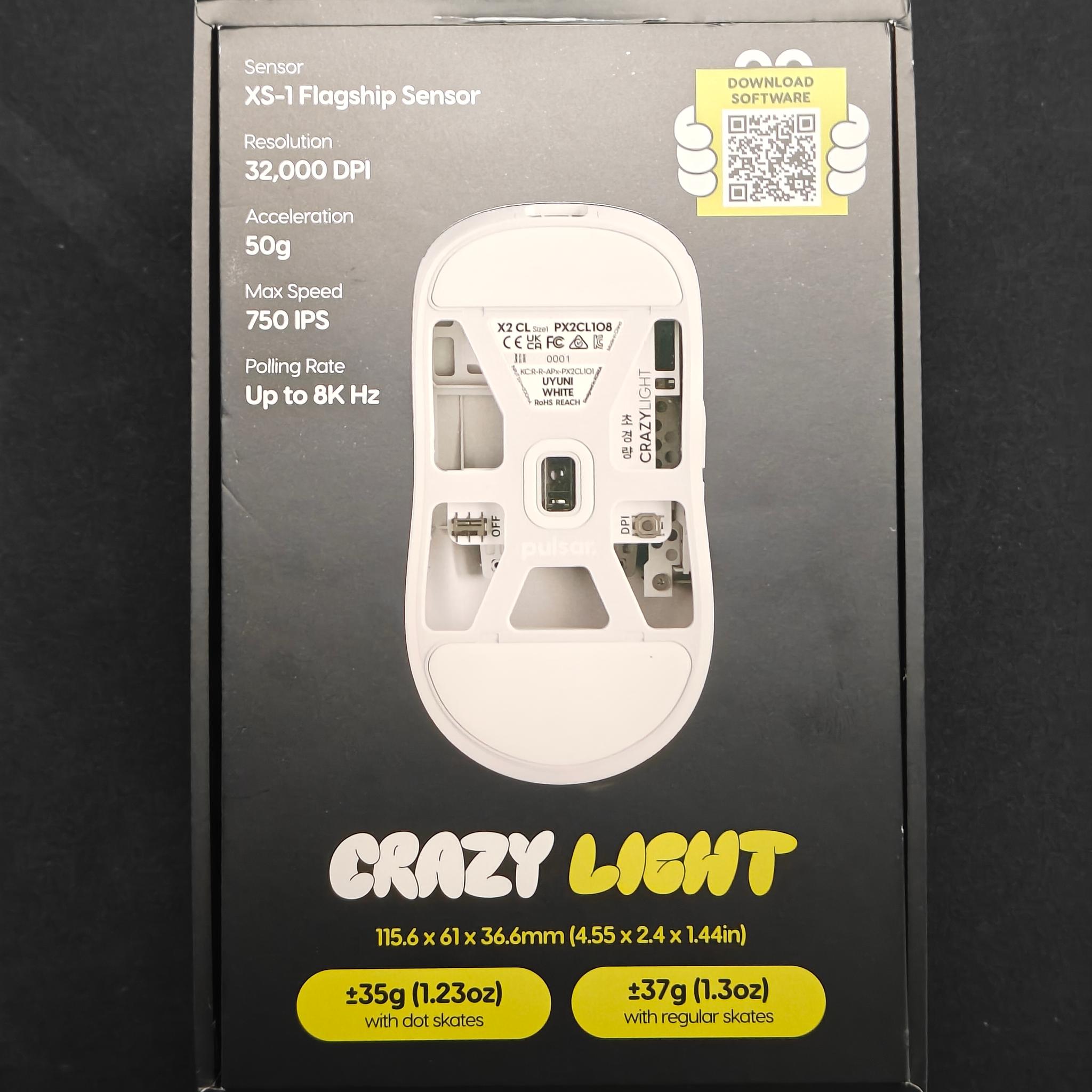 Pulsar X2 Crazy Light Wireless 8K Uyuni White Mouse, Size 1 Mini