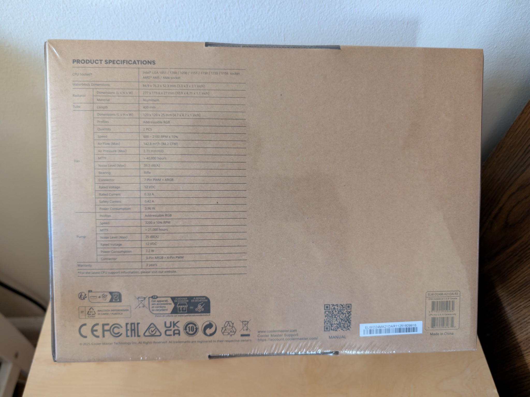 Cooler Master Elite Liquid 240 Black 240mm AIO CPU Cooler (Brand New / Factory Sealed)
