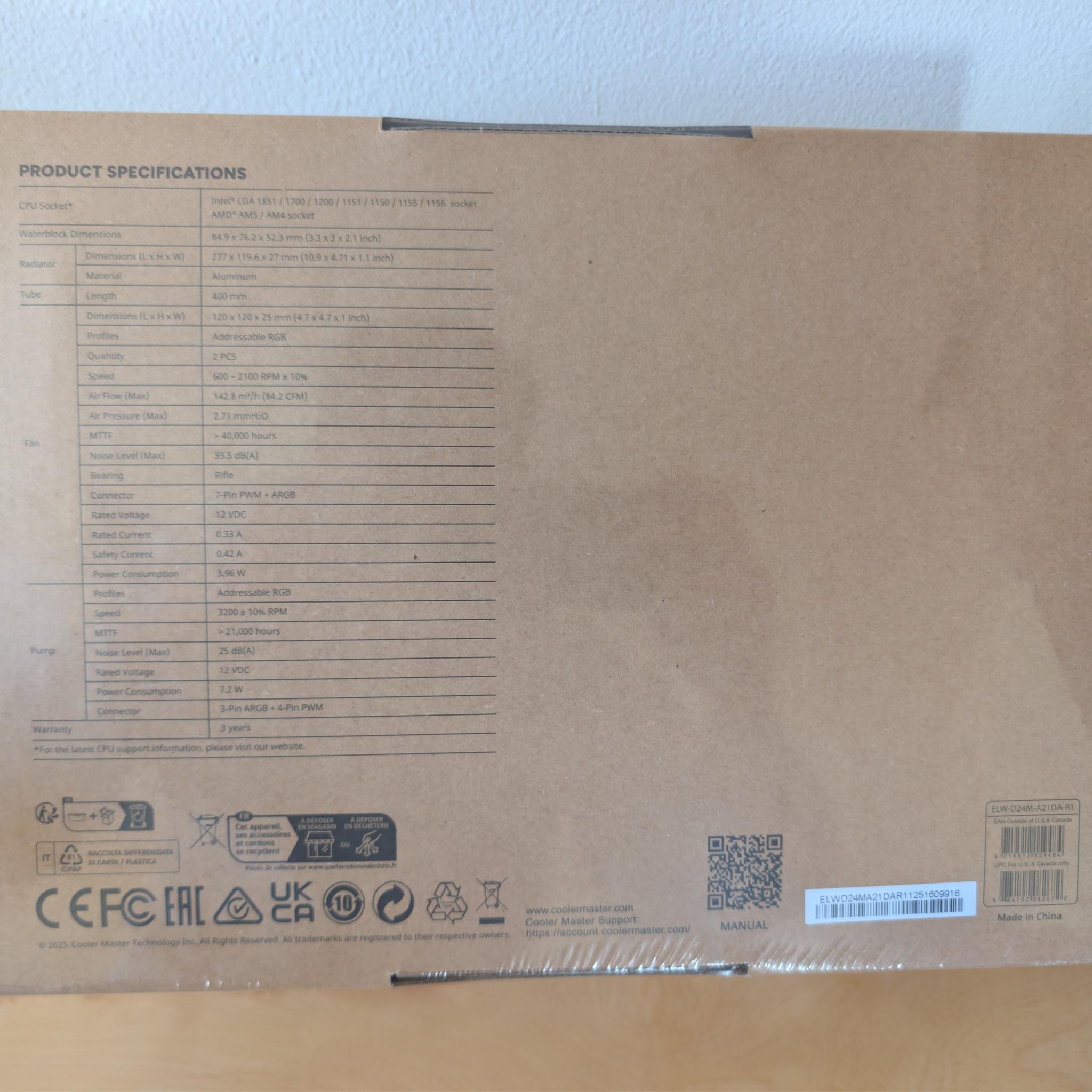 Cooler Master Elite Liquid 240 Black 240mm AIO CPU Cooler (Brand New / Factory Sealed)